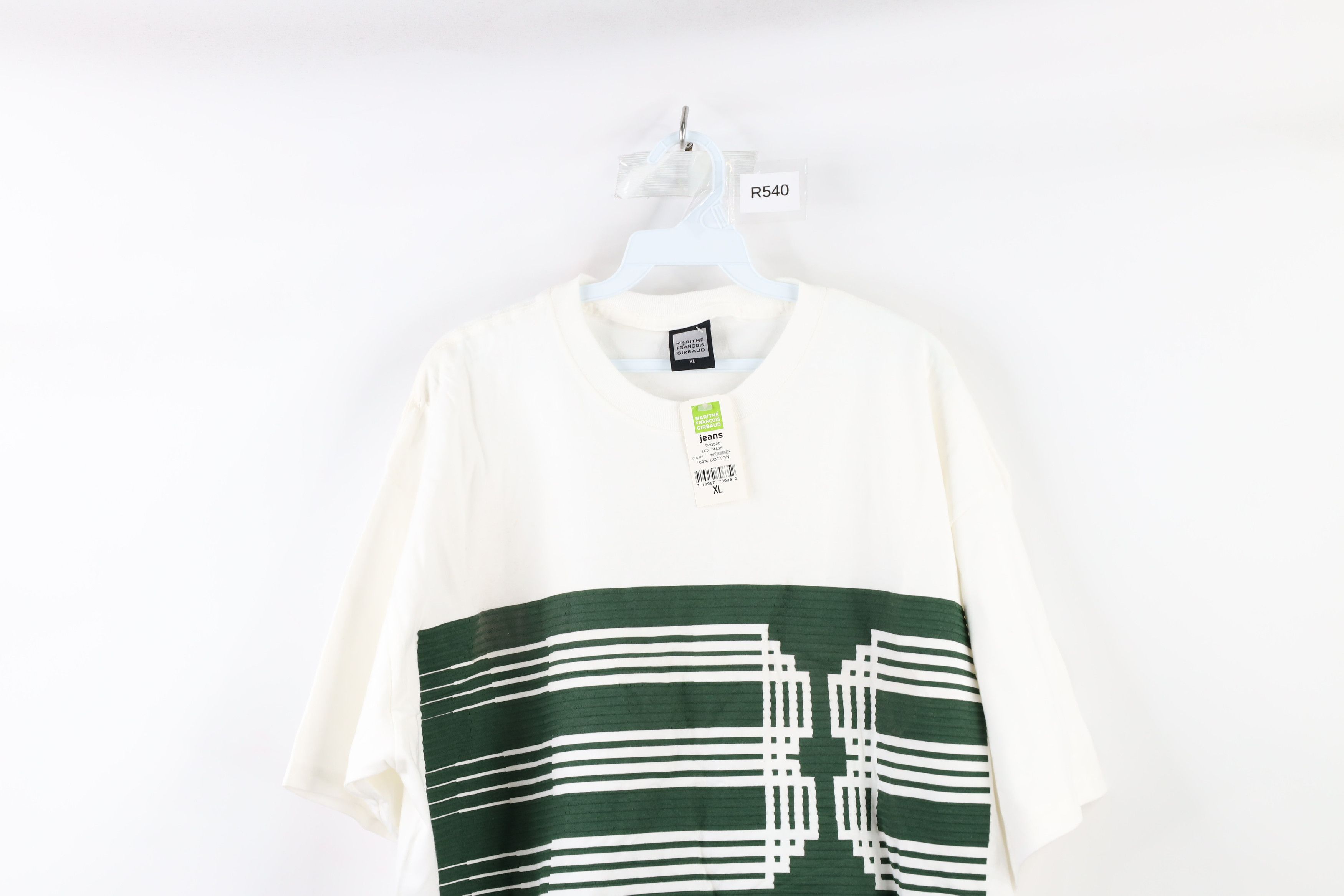 Marithe + Francois Girbaud × Vintage NOS Vintage 90s Marithe Francois Girbaud LCD T-Shirt White Size US XL / EU 56 / 4 - 2 Thumbnail