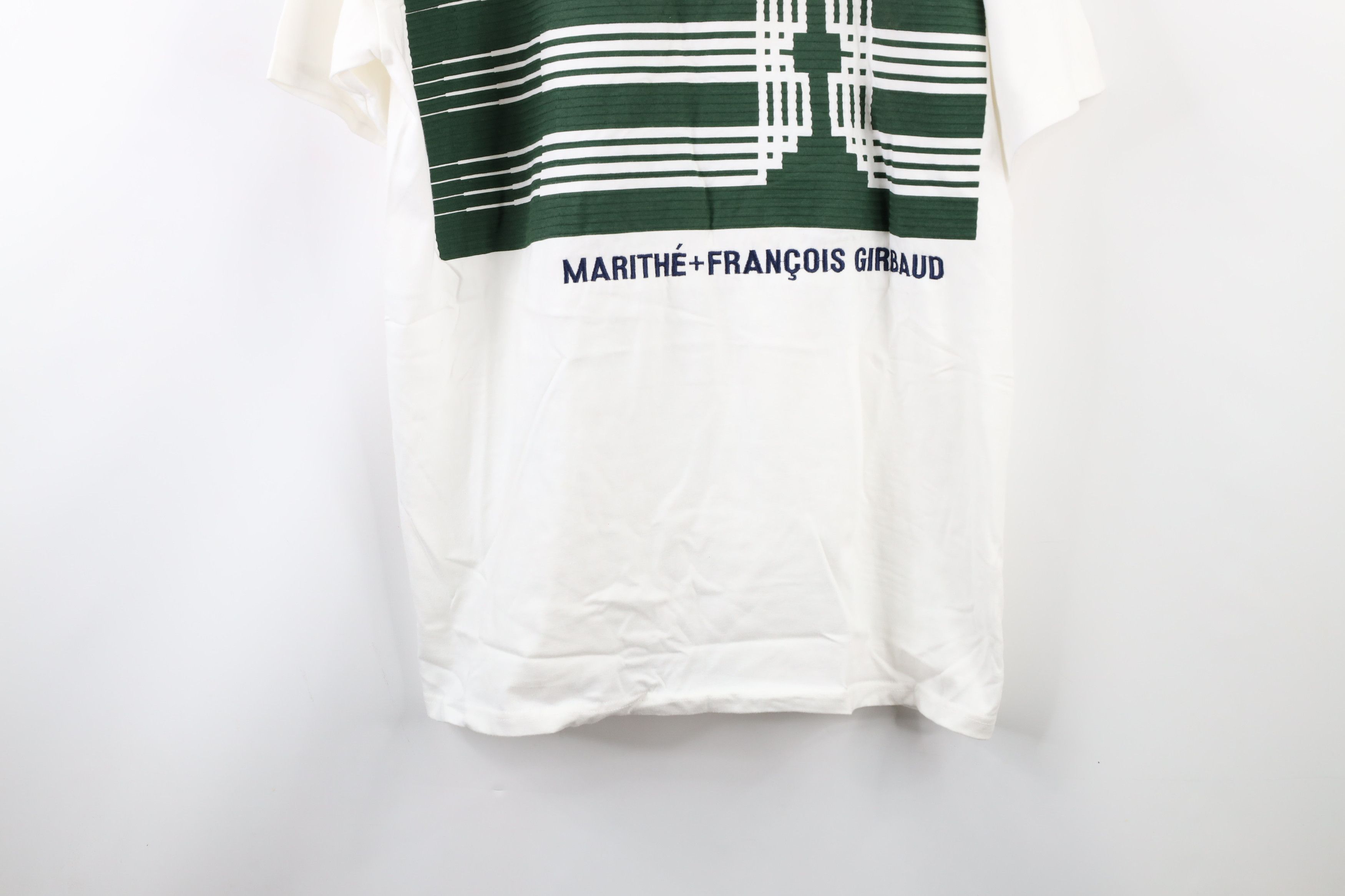 Marithe + Francois Girbaud × Vintage NOS Vintage 90s Marithe Francois Girbaud LCD T-Shirt White Size US XL / EU 56 / 4 - 3 Thumbnail