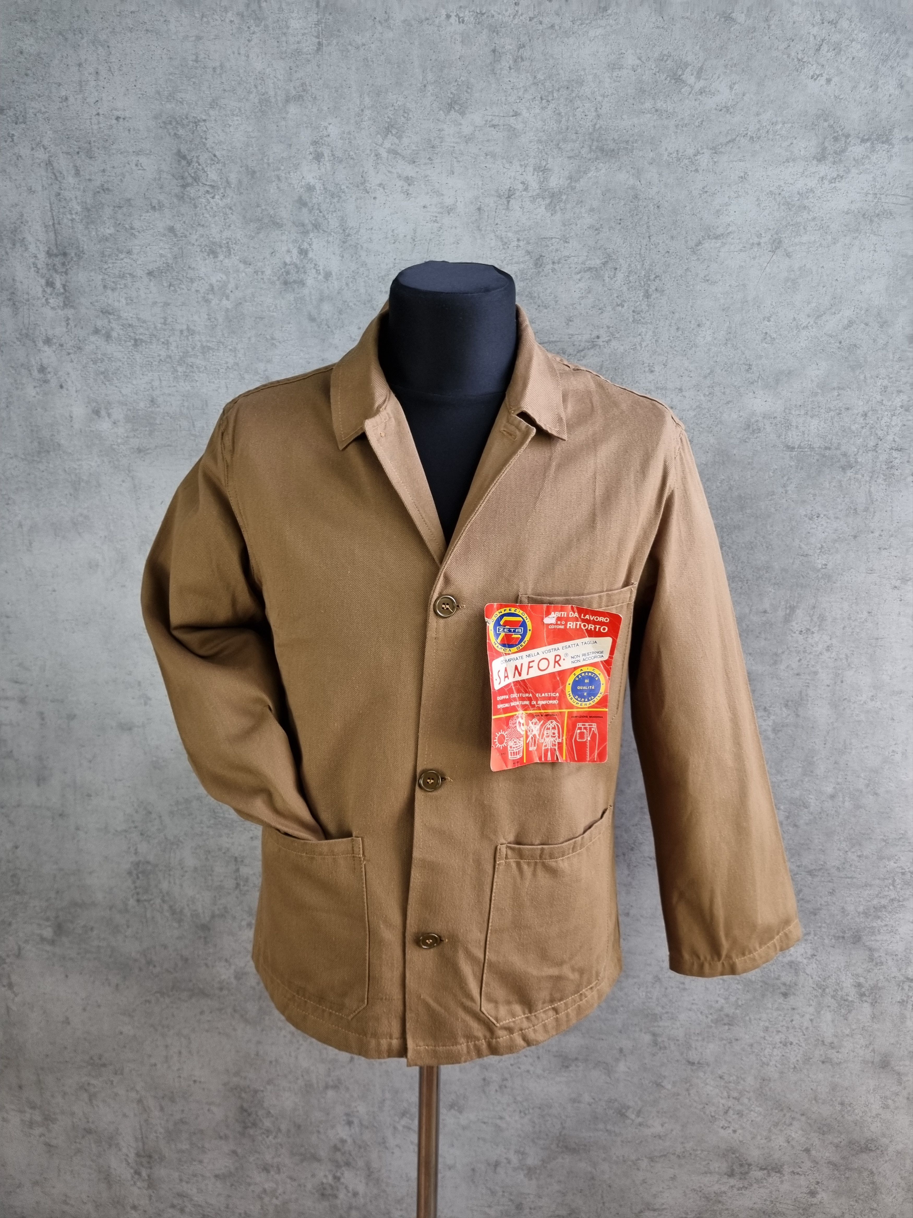 Le Laboureur × Vetra 60s New Sanfor Brown Worker Vintage Chore Jacket Size US M / EU 48-50 / 2 - 3 Thumbnail