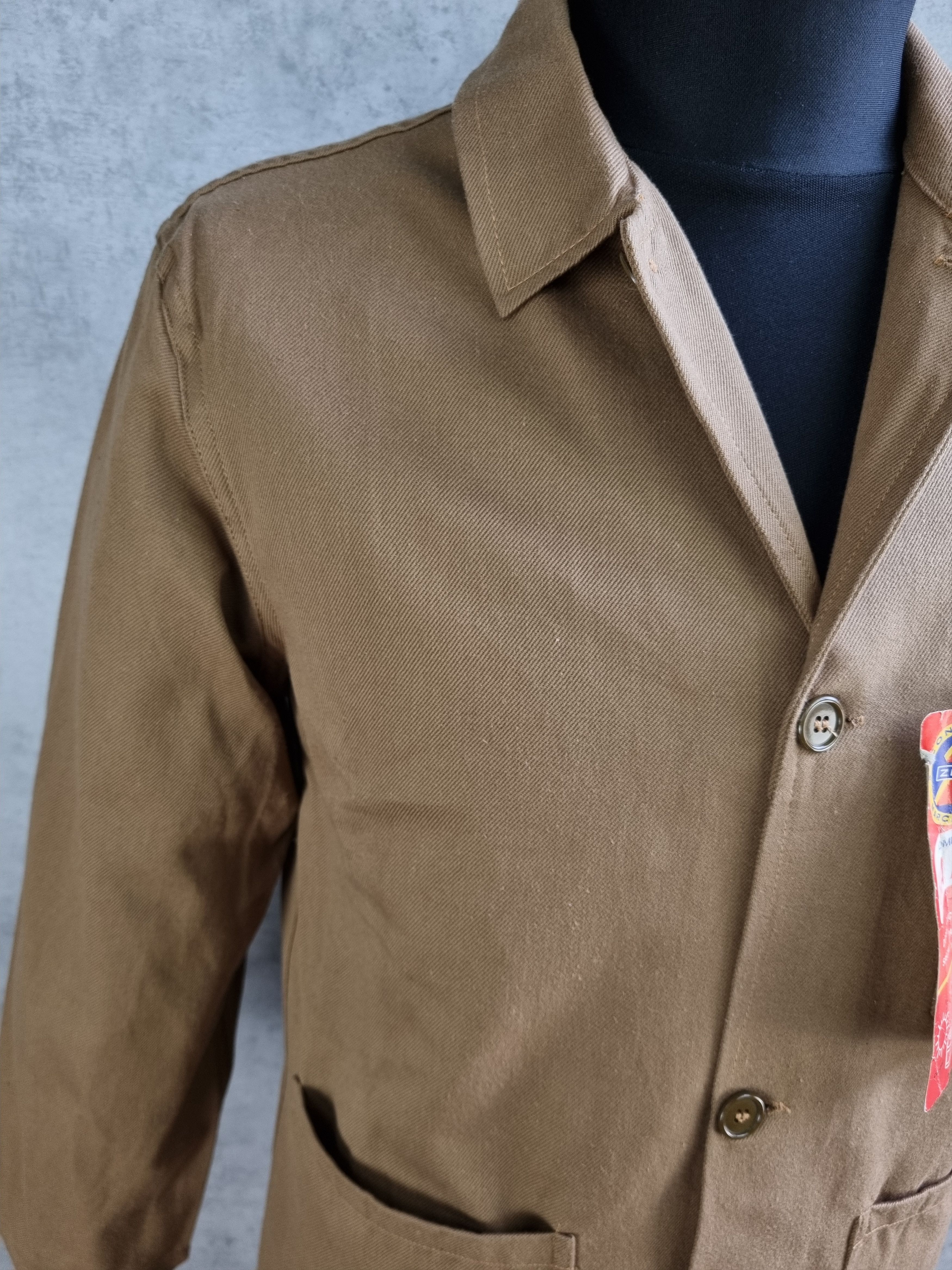Le Laboureur × Vetra 60s New Sanfor Brown Worker Vintage Chore Jacket Size US M / EU 48-50 / 2 - 8 Thumbnail