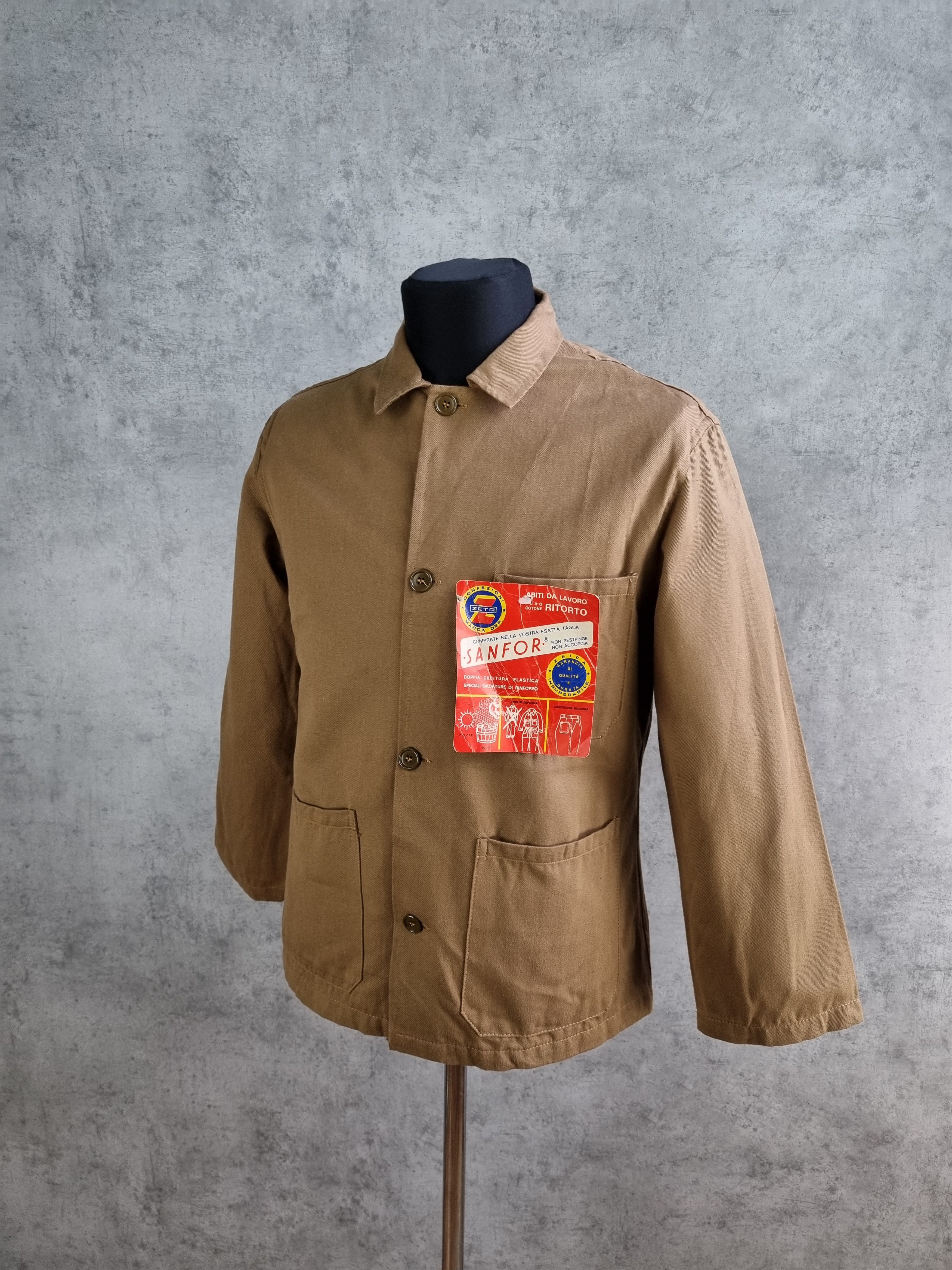 Le Laboureur × Vetra 60s New Sanfor Brown Worker Vintage Chore Jacket Size US M / EU 48-50 / 2 - 6 Thumbnail