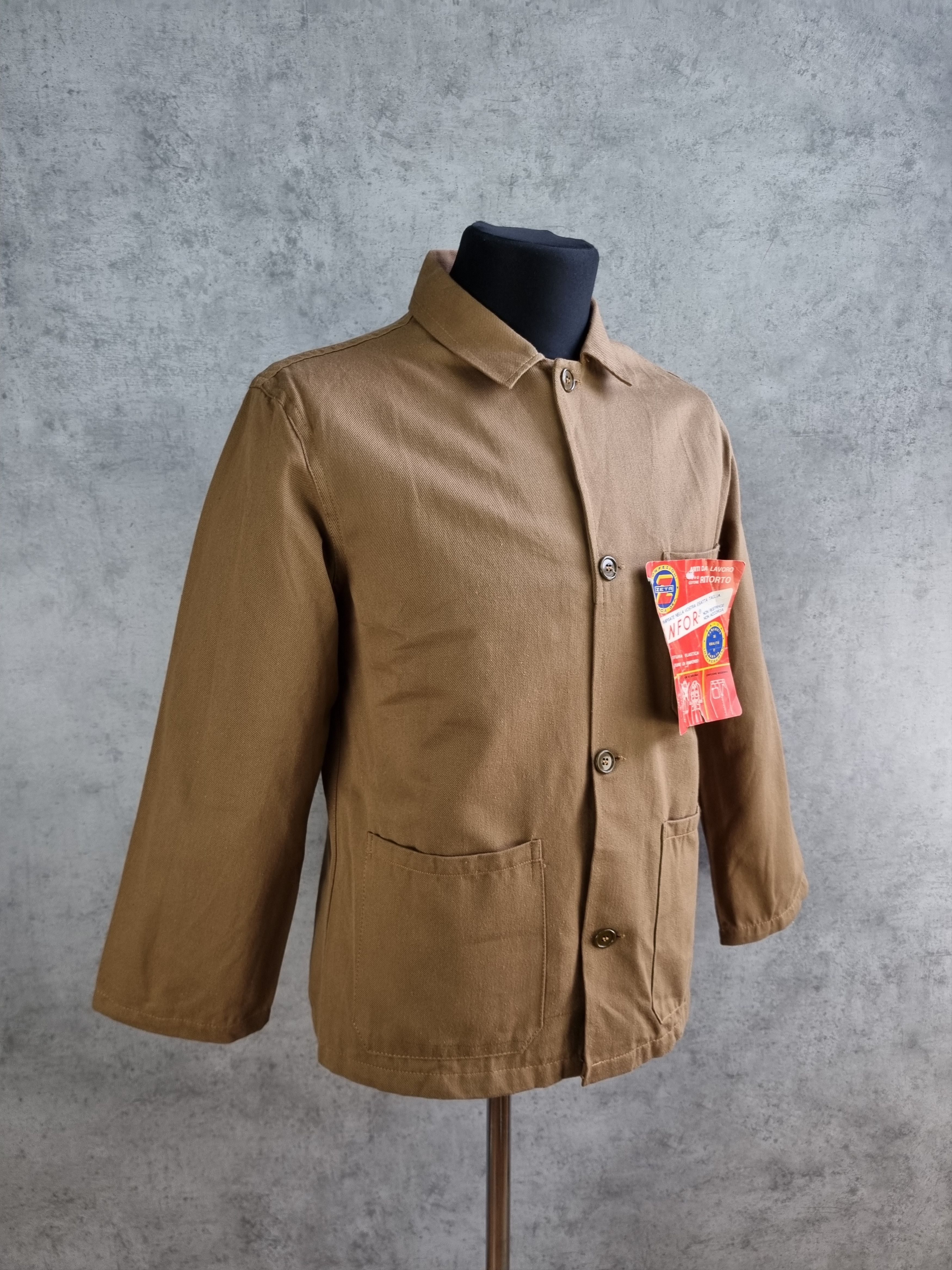 Le Laboureur × Vetra 60s New Sanfor Brown Worker Vintage Chore Jacket Size US M / EU 48-50 / 2 - 5 Thumbnail
