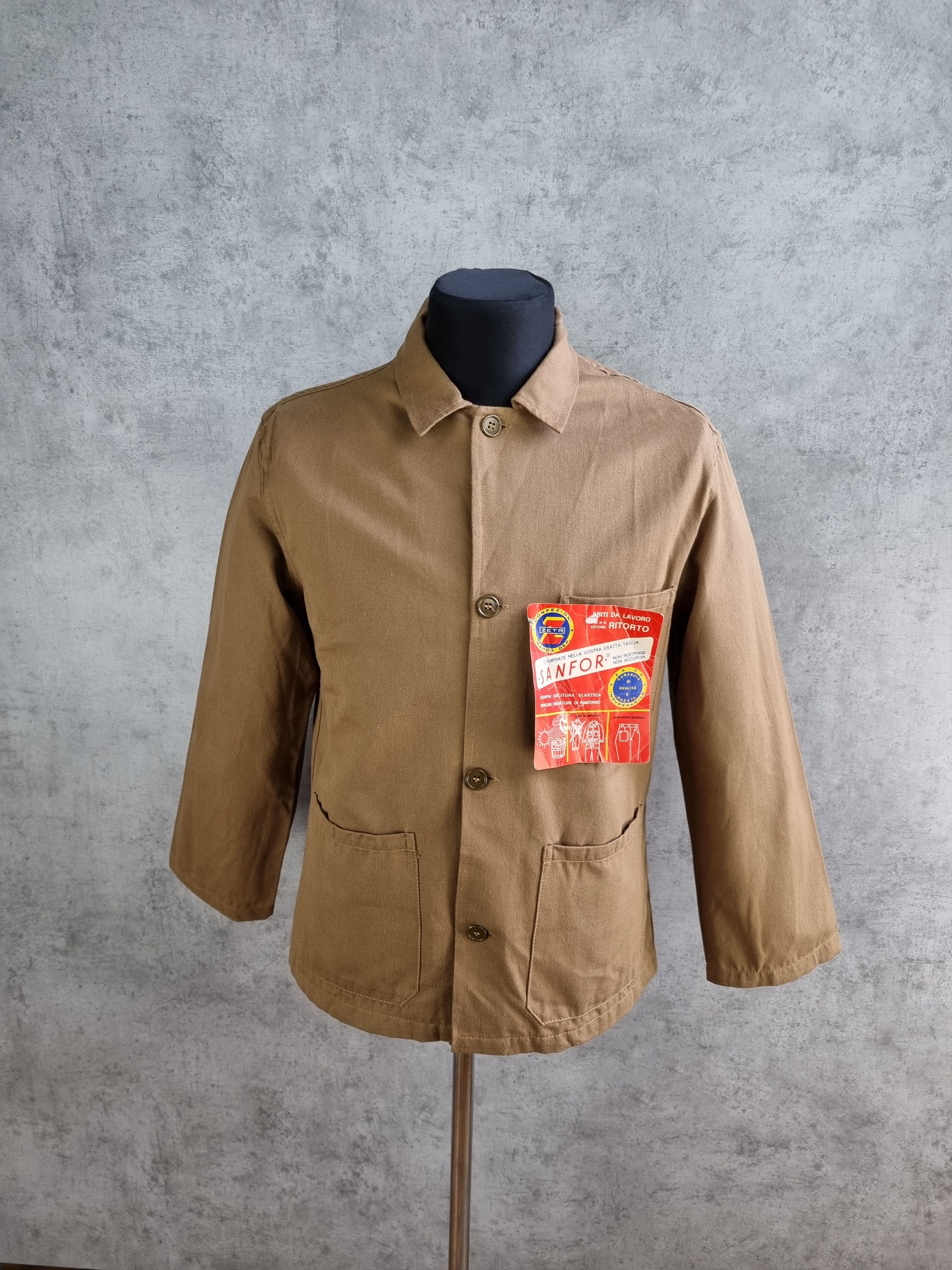 Le Laboureur × Vetra 60s New Sanfor Brown Worker Vintage Chore Jacket Size US M / EU 48-50 / 2 - 4 Thumbnail