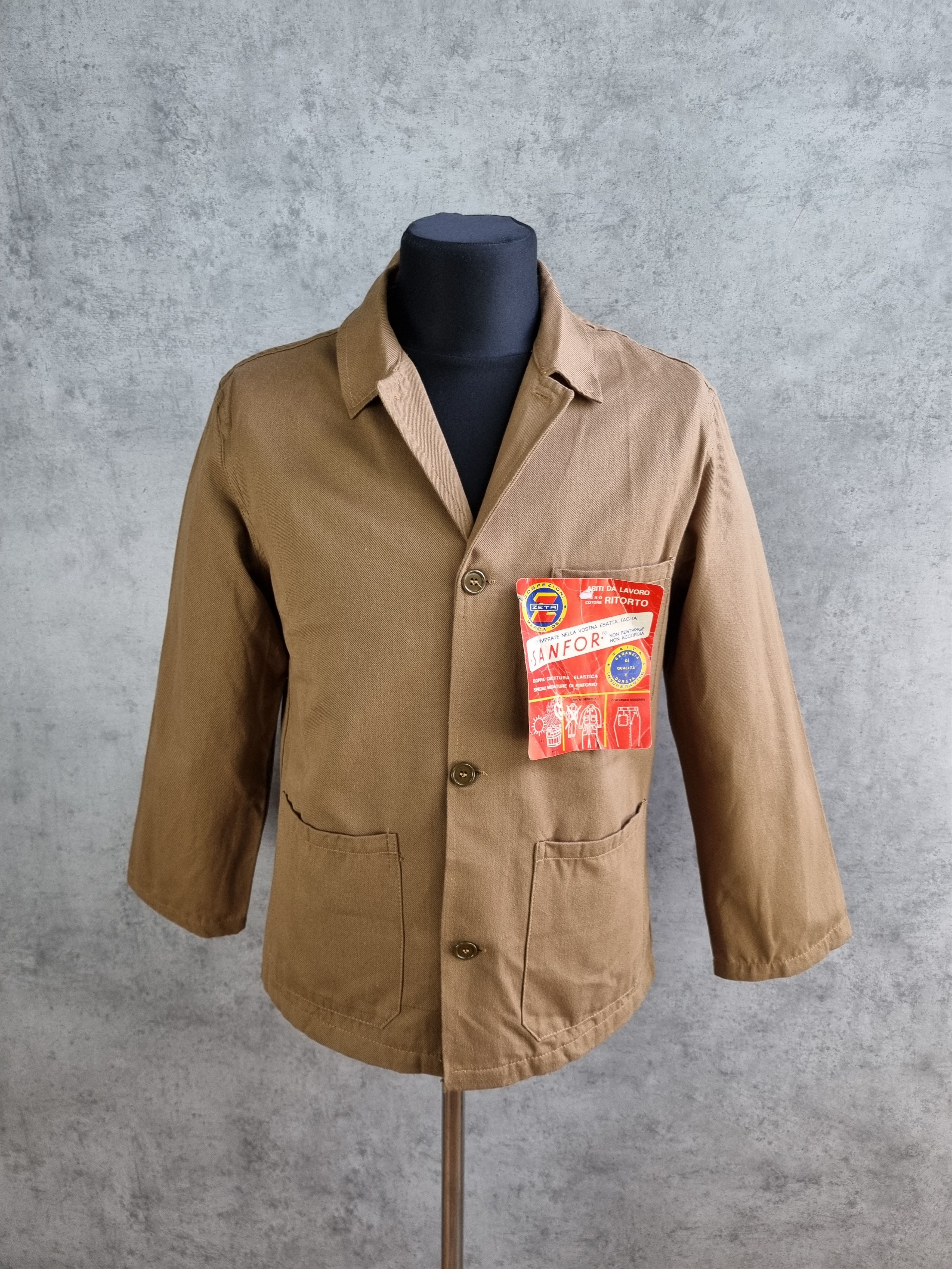 Le Laboureur × Vetra 60s New Sanfor Brown Worker Vintage Chore Jacket Size US M / EU 48-50 / 2 - 14 Thumbnail