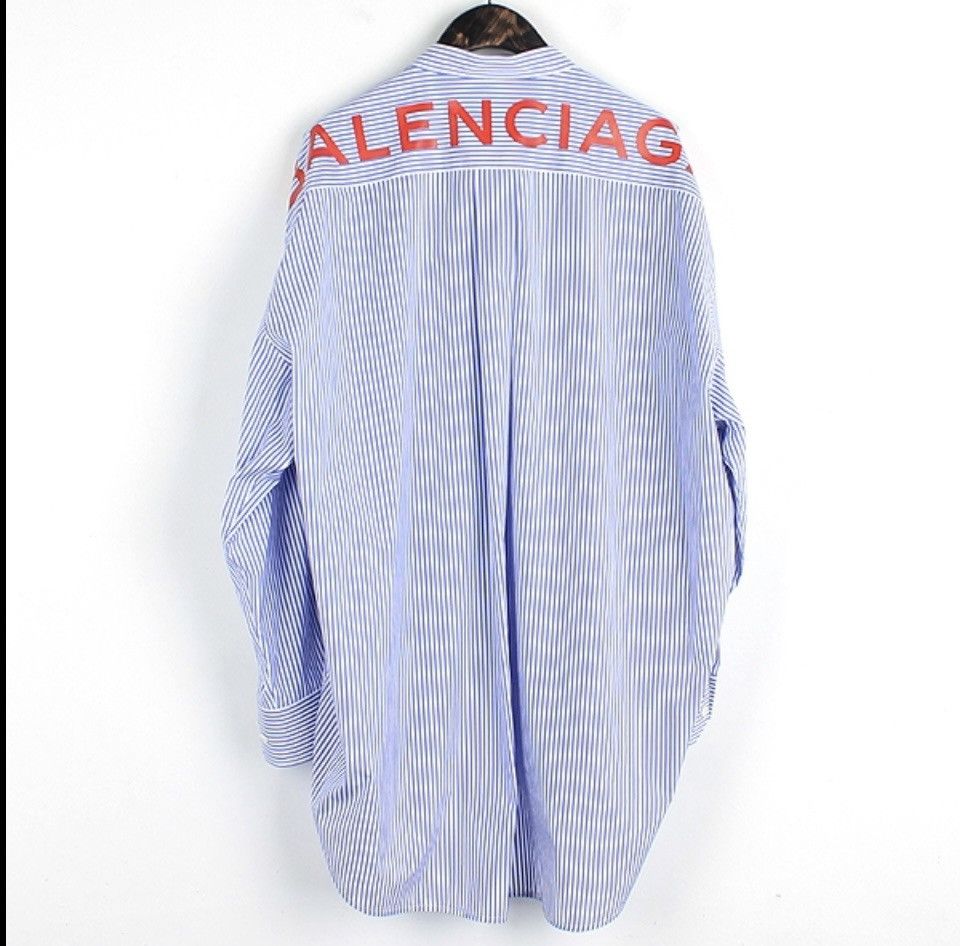 Balenciaga BALENCIAGA 2017 OVERSIZED STRIPED SHIRT Size US XL / EU 56 / 4 - 3 Thumbnail