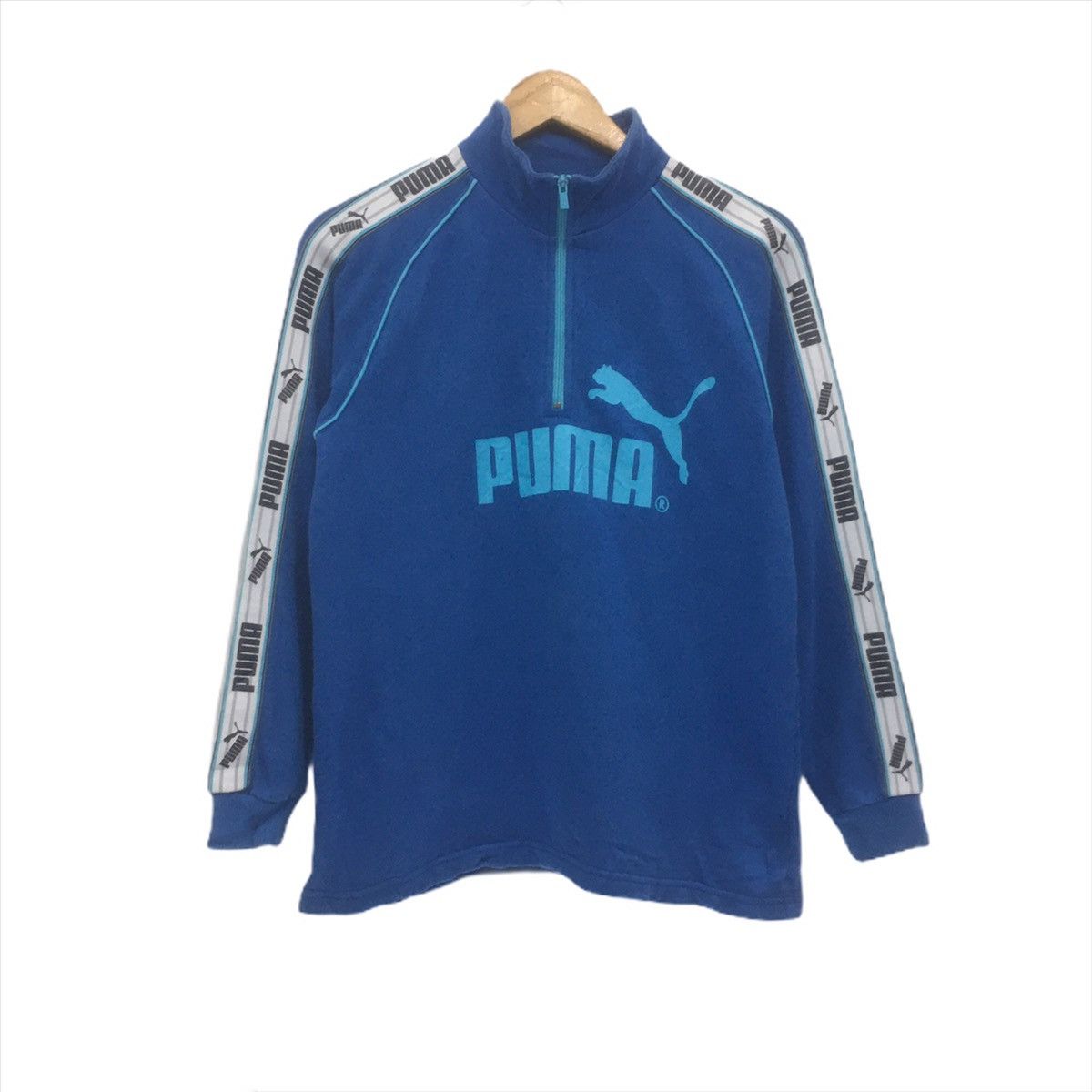 Japanese Brand × Puma Puma Sweatshirt Half Zip Big Logo Print Spellout Side Tape Size US S / EU 44-46 / 1 - 1 Thumbnail