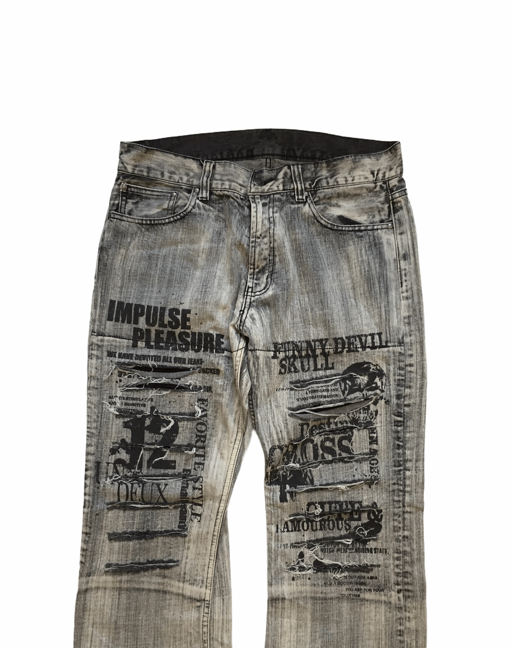 Tornado Mart Japanese brand Distressed Devil skull wash pants Size US 32 / EU 48 - 1 Thumbnail