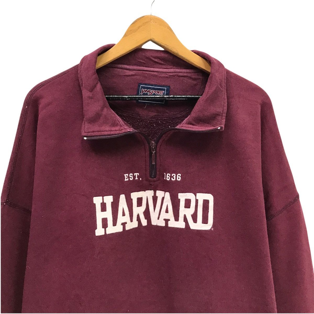 Other Vintage Harvard Half Zip Sweatshirt Jansport Tag Size US XL / EU 56 / 4 - 3 Thumbnail