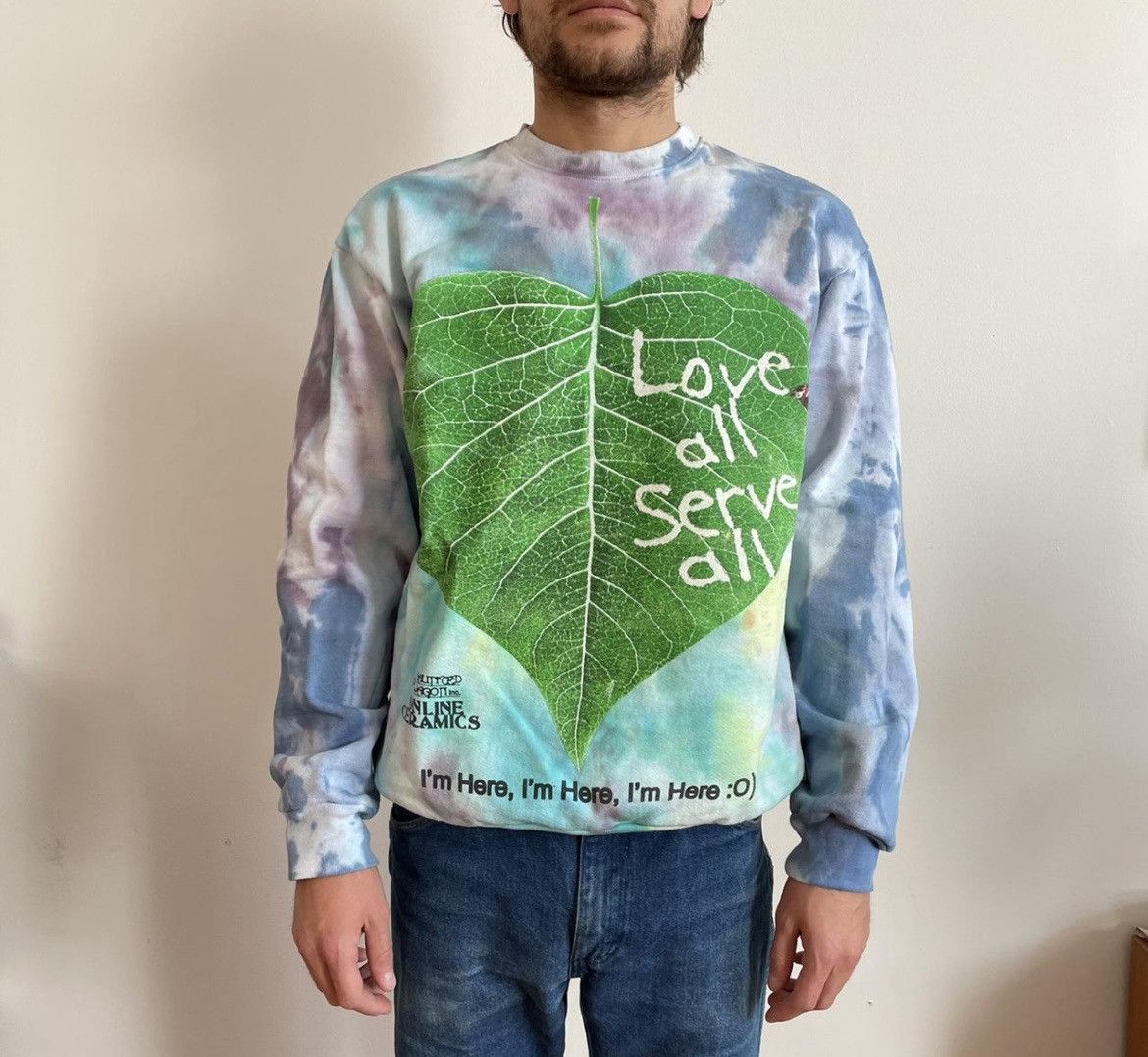 image of Online Ceramics Love All Serve All Crew Neck in Tie Dye, Men's (Size Medium)