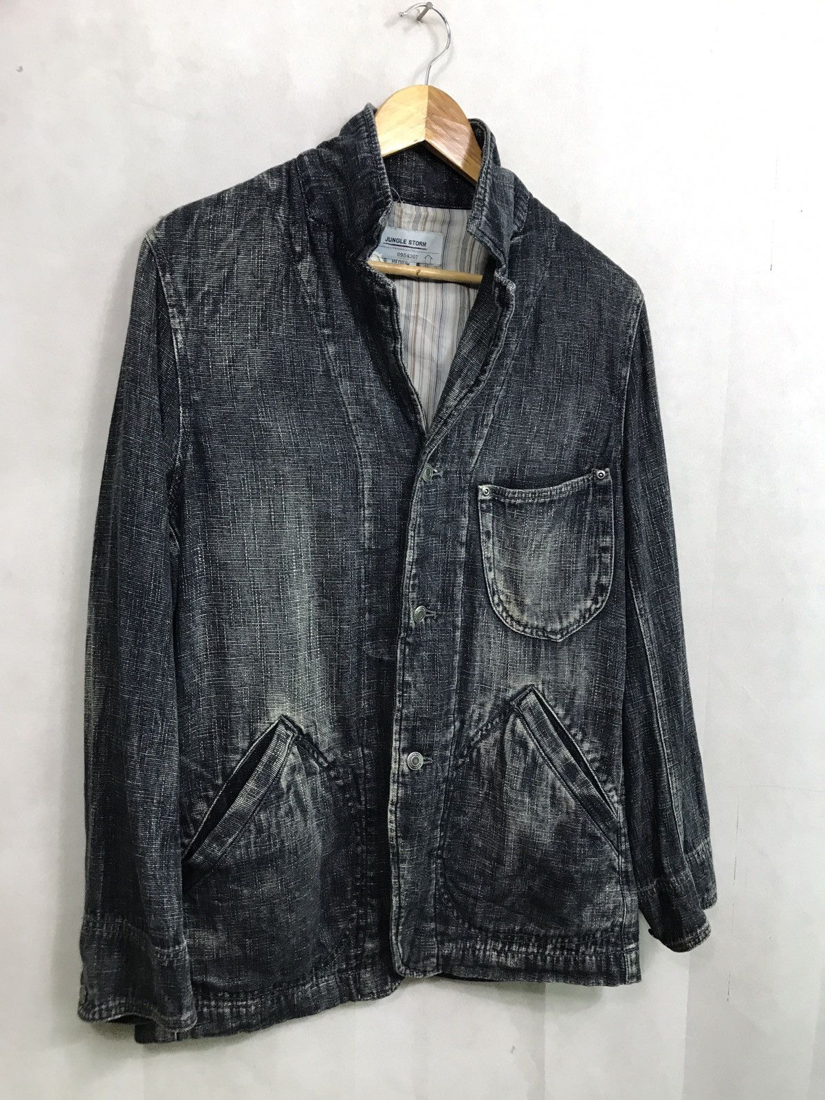 Indigo × Japanese Brand JUNGLE STORM INDIGO DYED CHORE JACKET MADE IN JAPAN Size US M / EU 48-50 / 2 - 3 Thumbnail