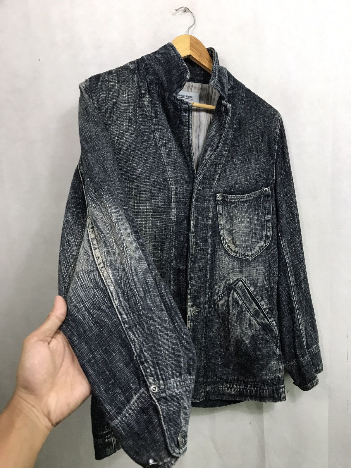 Indigo × Japanese Brand JUNGLE STORM INDIGO DYED CHORE JACKET MADE IN JAPAN Size US M / EU 48-50 / 2 - 5 Thumbnail