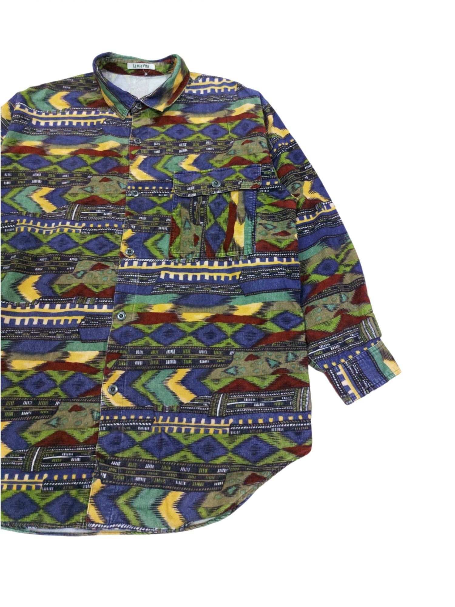 Designer RARE! VTG LA MIA VITA ITALIAN BRAND ABSTRACT ART CORDUROY Size US M / EU 48-50 / 2 - 3 Thumbnail
