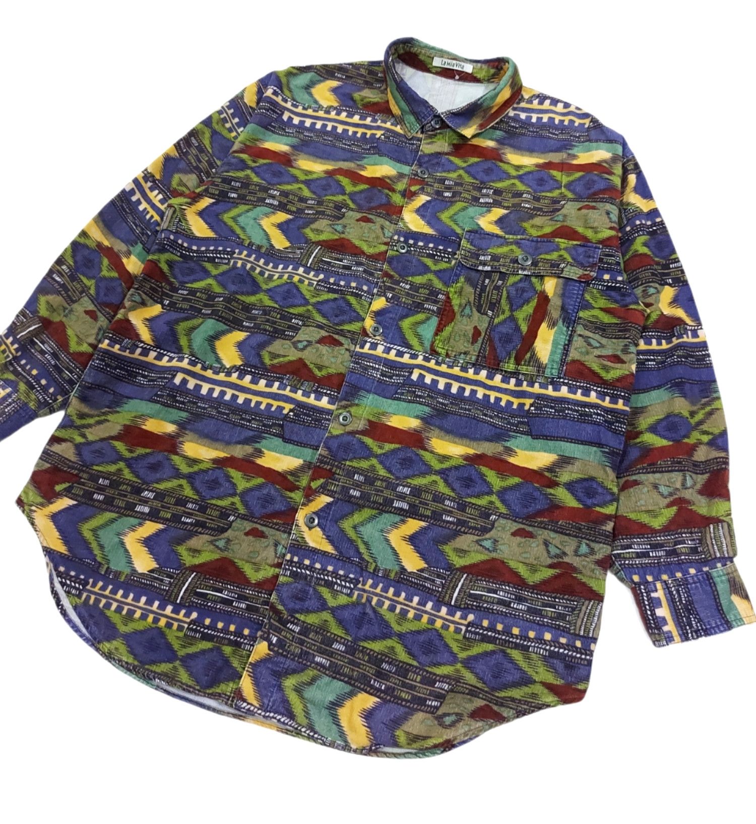 Designer RARE! VTG LA MIA VITA ITALIAN BRAND ABSTRACT ART CORDUROY Size US M / EU 48-50 / 2 - 5 Thumbnail