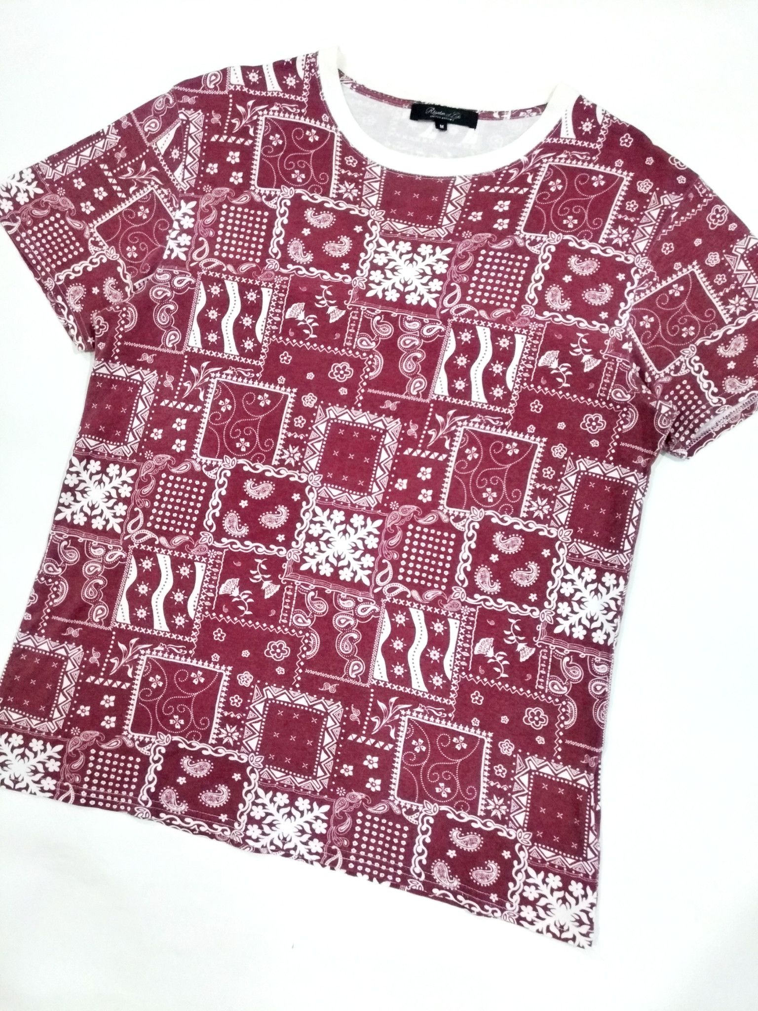 Designer × Japanese Brand × United Arrows RARE! RHYTHM OF LIFE by UNITED ARROWS BANDANA TEE Size US M / EU 48-50 / 2 - 3 Thumbnail