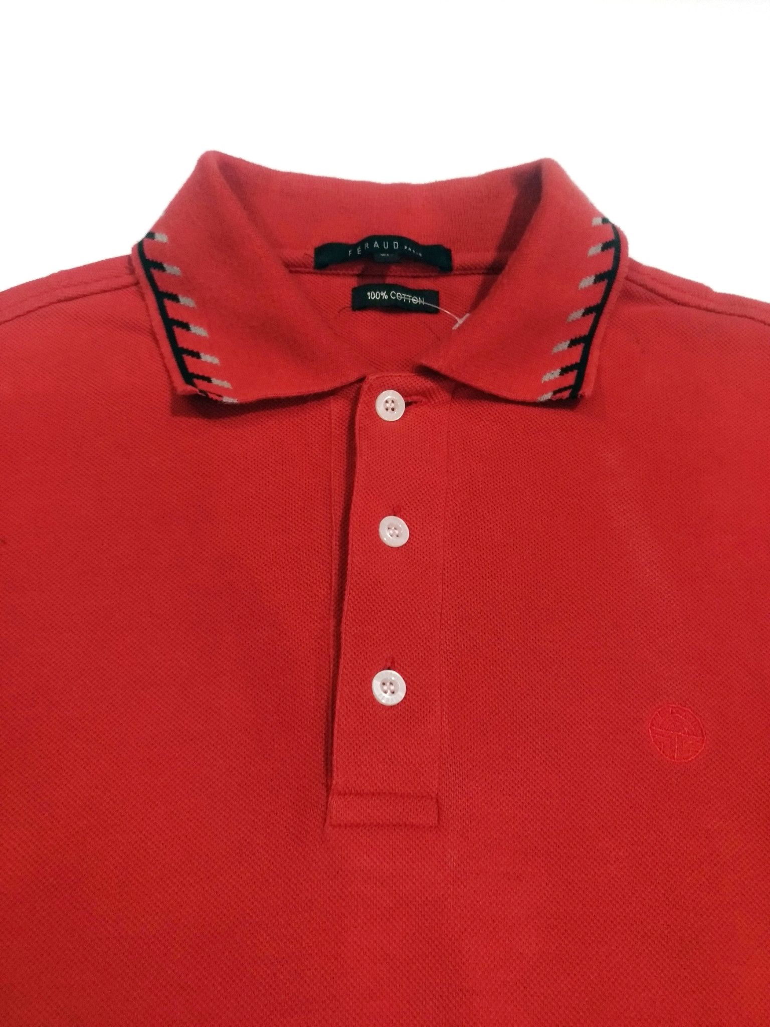 Designer × Louis Feraud RARE! FERAUD PARIS SMALL LOGO RED SMART POLO Size US XL / EU 56 / 4 - 6 Thumbnail