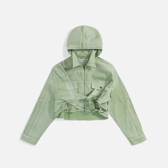 image of Ottolinger Green Denim Jacket, Women's (Size Small)
