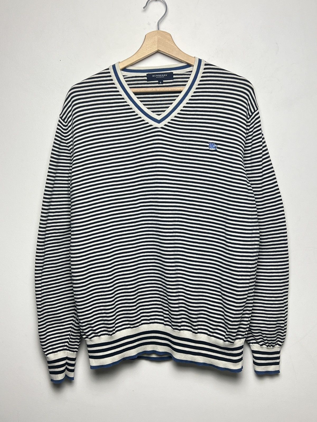 Burberry burberry y2k vintage striped light casual sweater Size US L / EU 52-54 / 3 - 1 Thumbnail