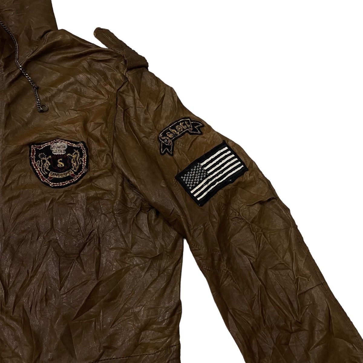 Schott Vintage Schott Fishtail Parka Hoodie Sheep Leather Jacket Size US M / EU 48-50 / 2 - 2 Thumbnail