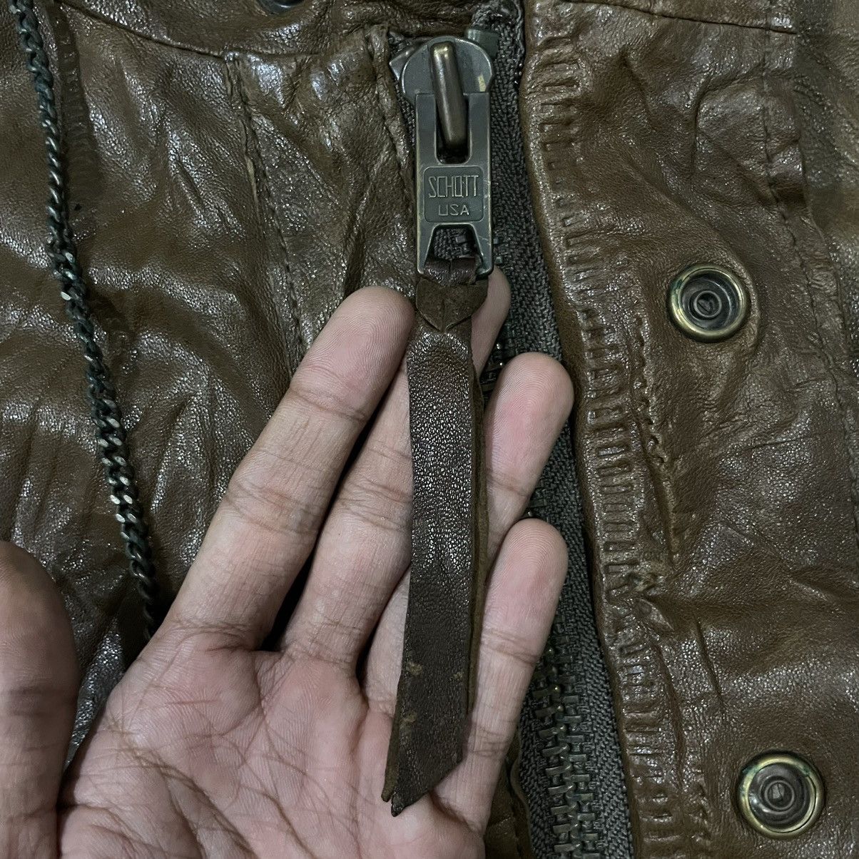 Schott Vintage Schott Fishtail Parka Hoodie Sheep Leather Jacket Size US M / EU 48-50 / 2 - 20 Thumbnail