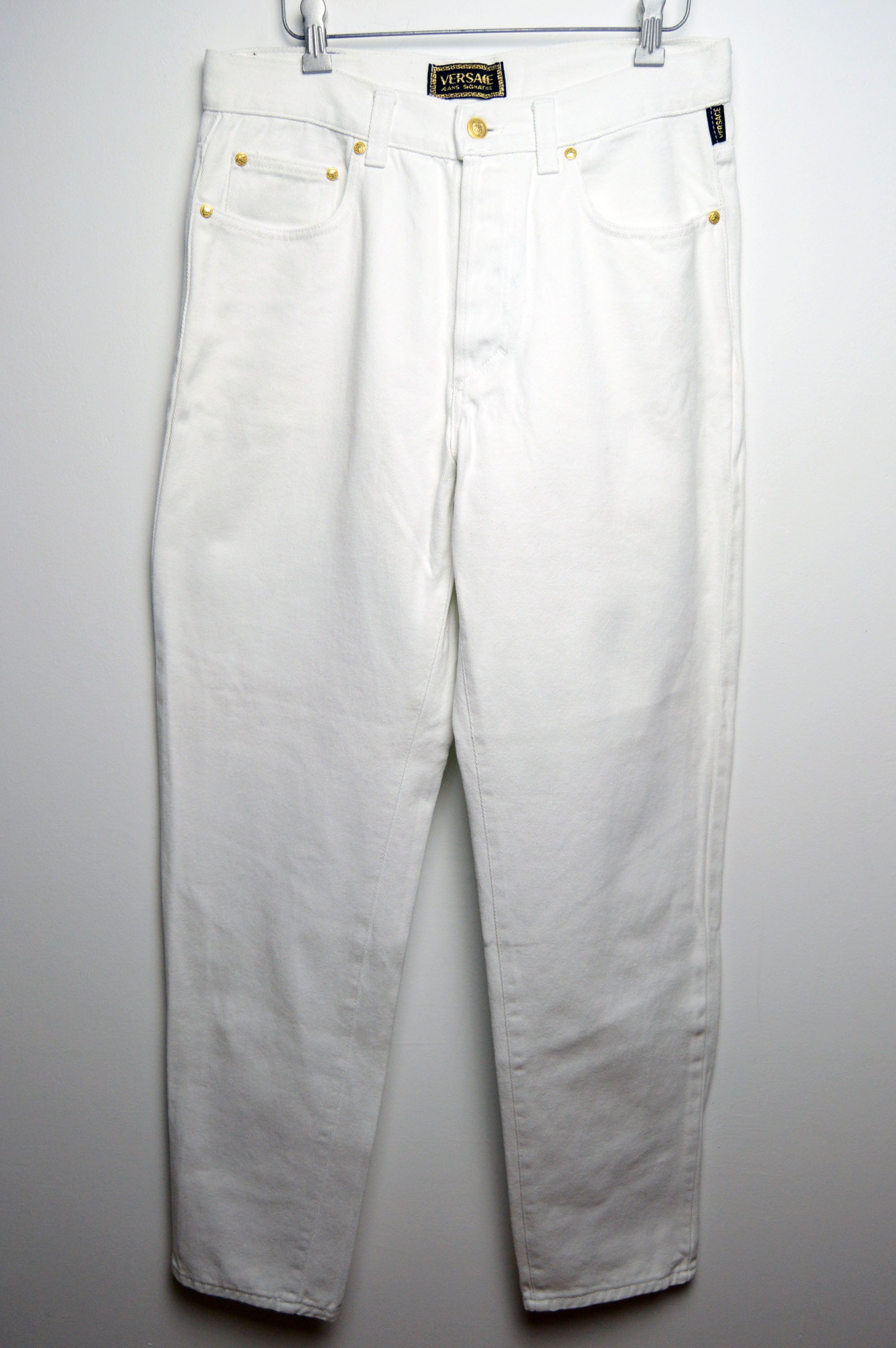 versace y2k white jeans