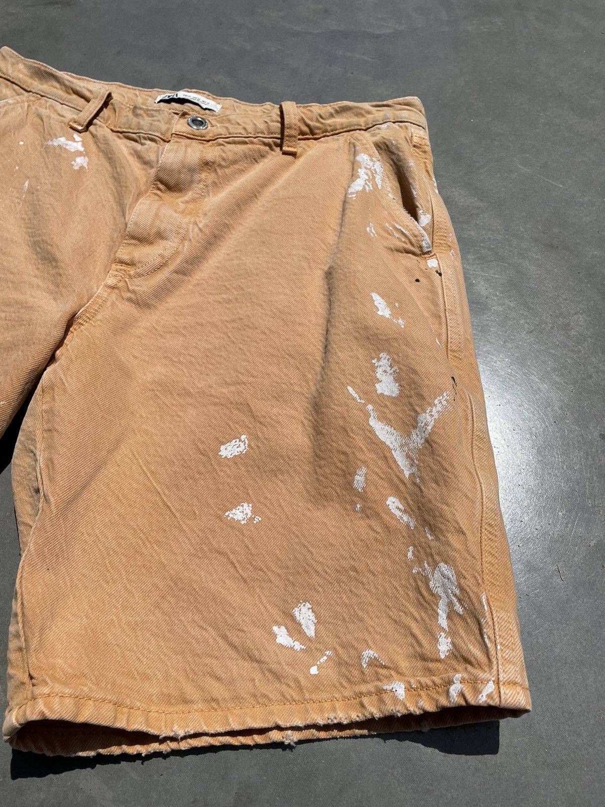 20471120 × If Six Was Nine × Vintage Zara Painted Loose Denim Shorts Size US 32 / EU 48 - 3 Thumbnail