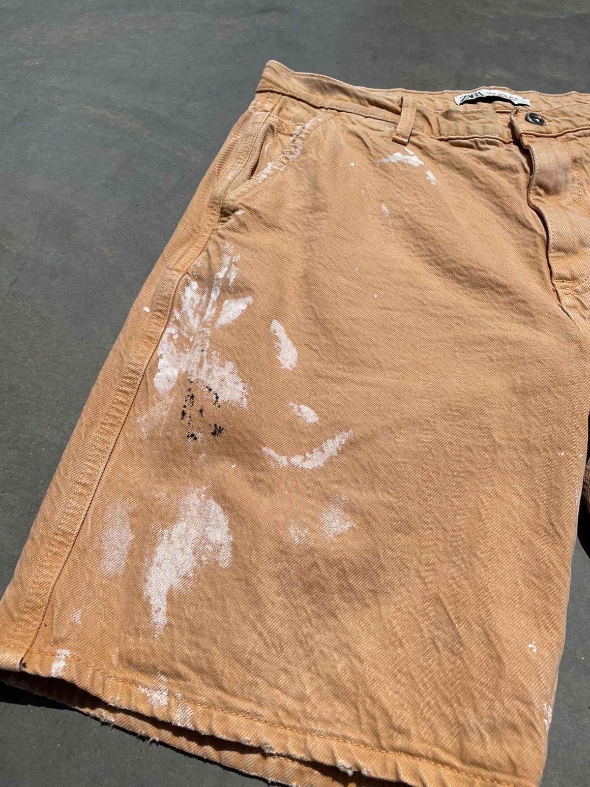 20471120 × If Six Was Nine × Vintage Zara Painted Loose Denim Shorts Size US 32 / EU 48 - 2 Thumbnail