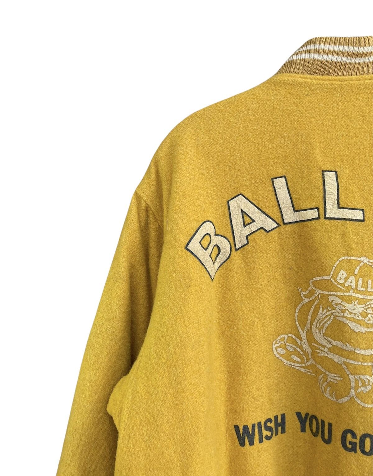 Vintage Vintage Ball Dog Yellow Wool Varsity Jacket Size US L / EU 52-54 / 3 - 2 Thumbnail