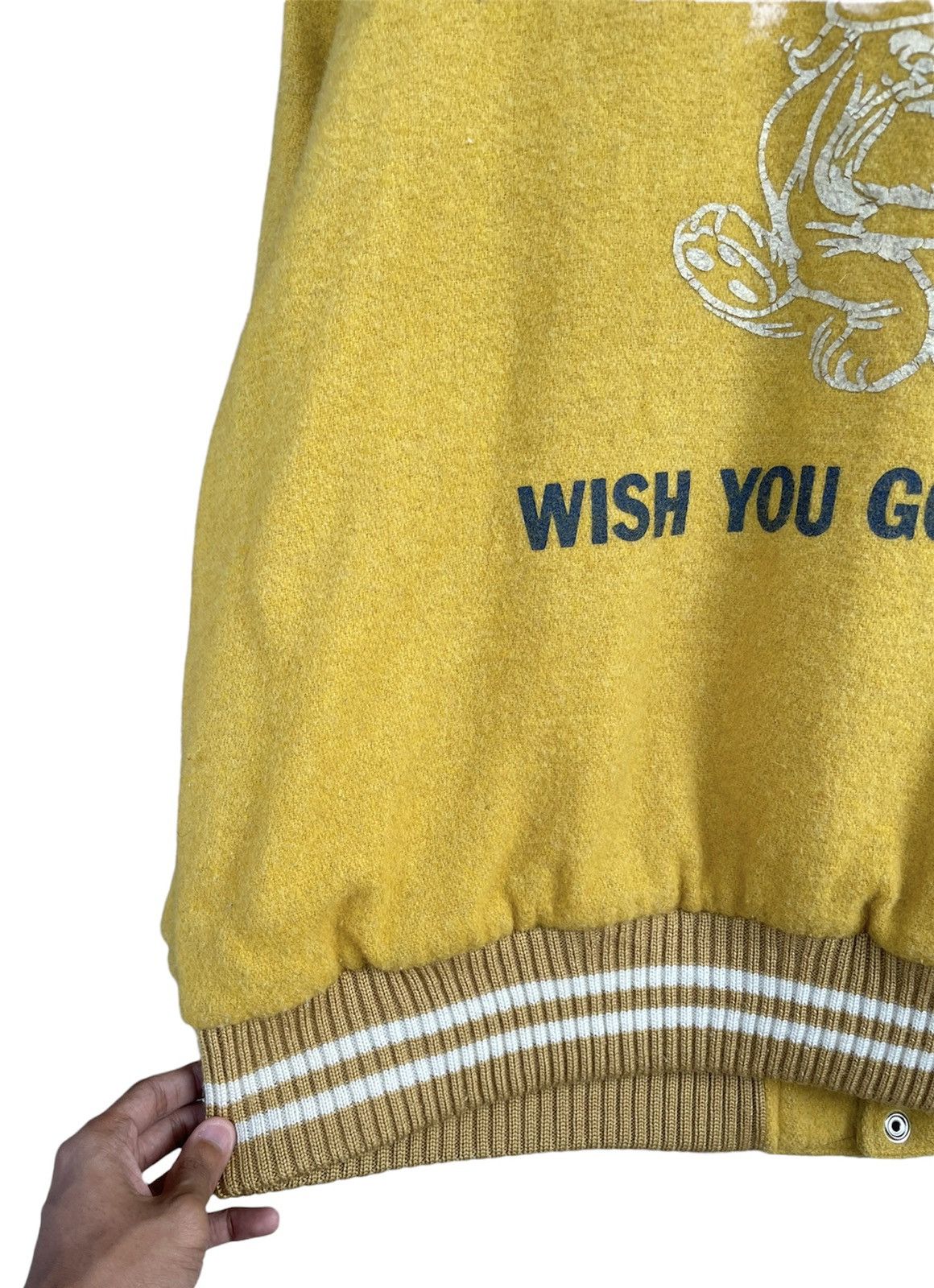 Vintage Vintage Ball Dog Yellow Wool Varsity Jacket Size US L / EU 52-54 / 3 - 4 Thumbnail