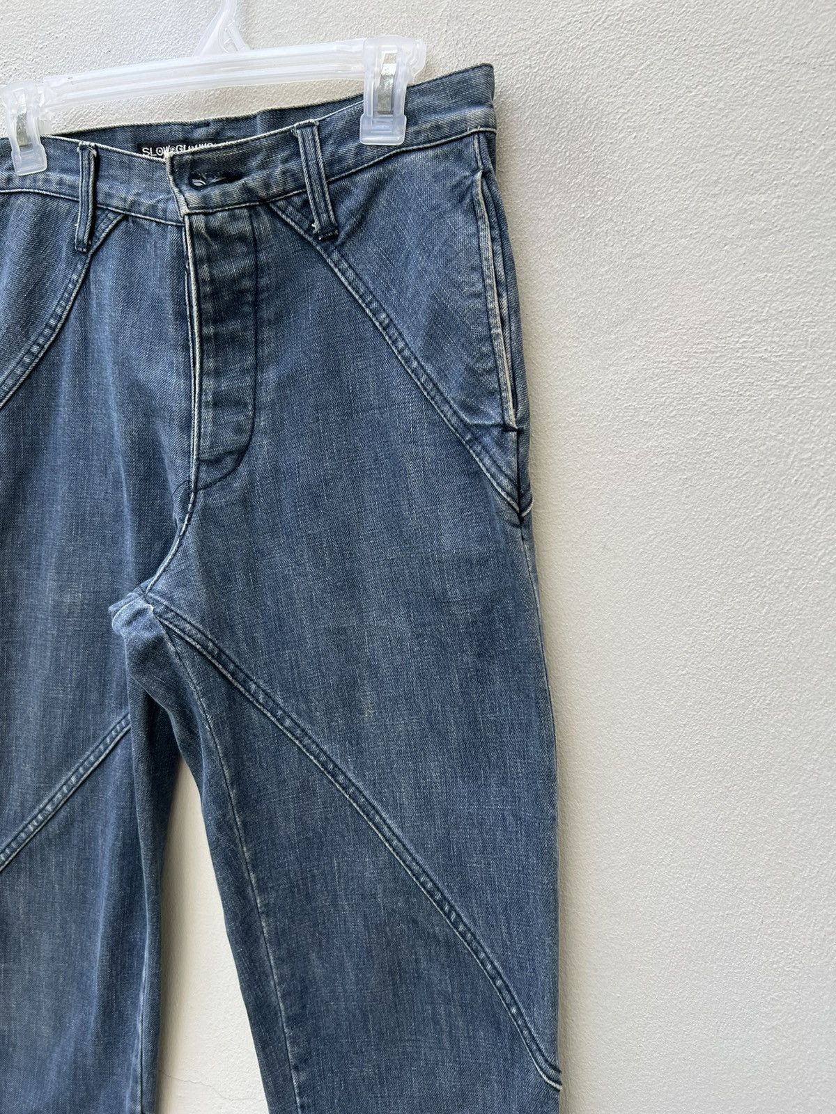 Vintage Vintage SLOW GUN Japan Panelled Denim Jeans Size US 30 / EU 46 - 9 Thumbnail