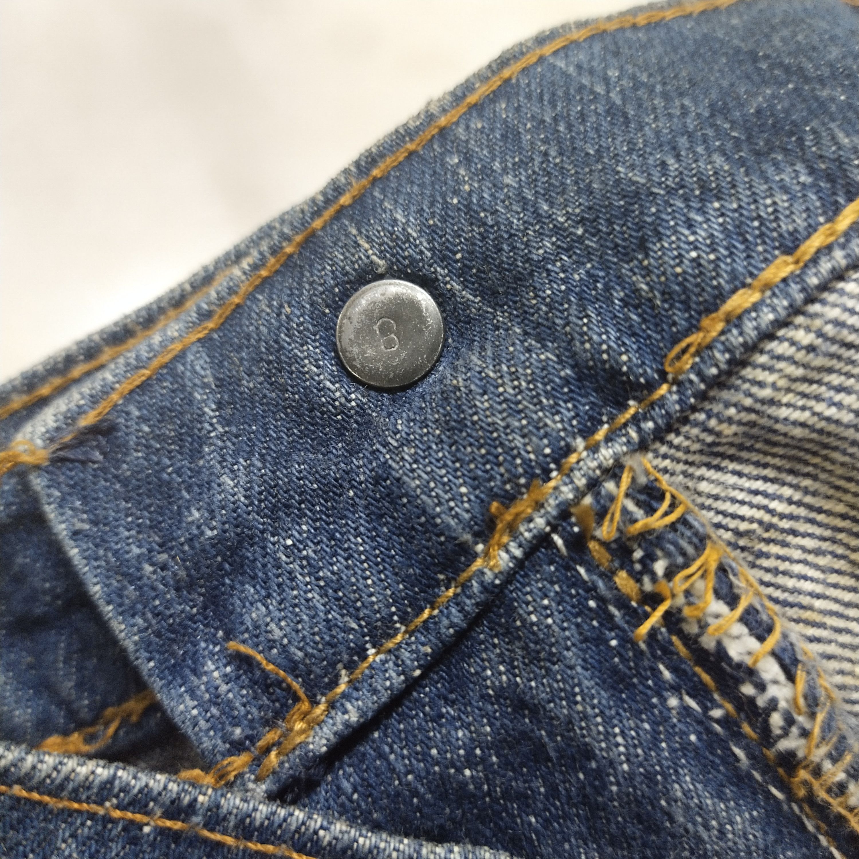Levi's Vintage Clothing × Vintage Vintage 1960s Levis Orange Tab Talon Zipper (Button #8) Size US 35 - 3 Thumbnail