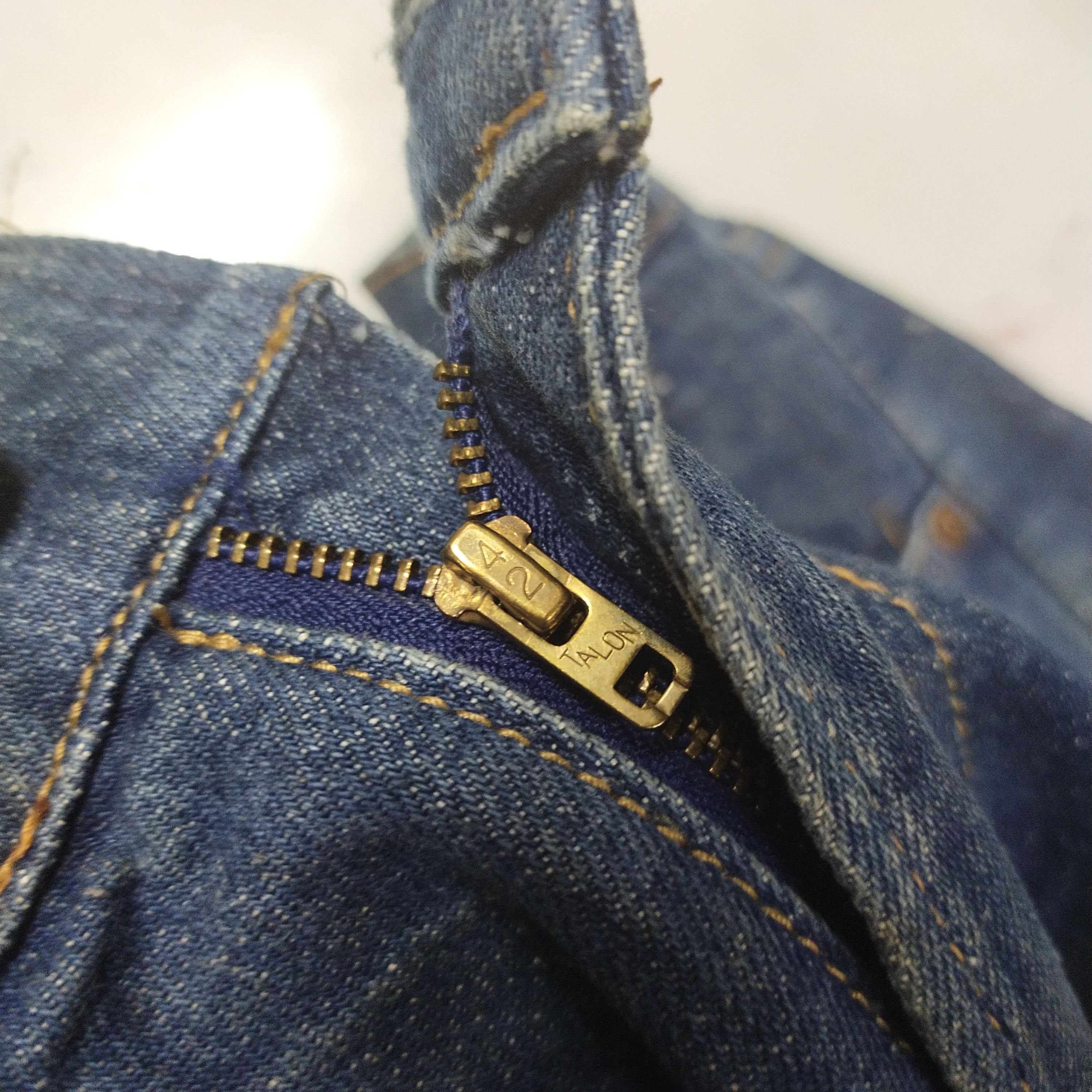 Levi's Vintage Clothing × Vintage Vintage 1960s Levis Orange Tab Talon Zipper (Button #8) Size US 35 - 4 Thumbnail