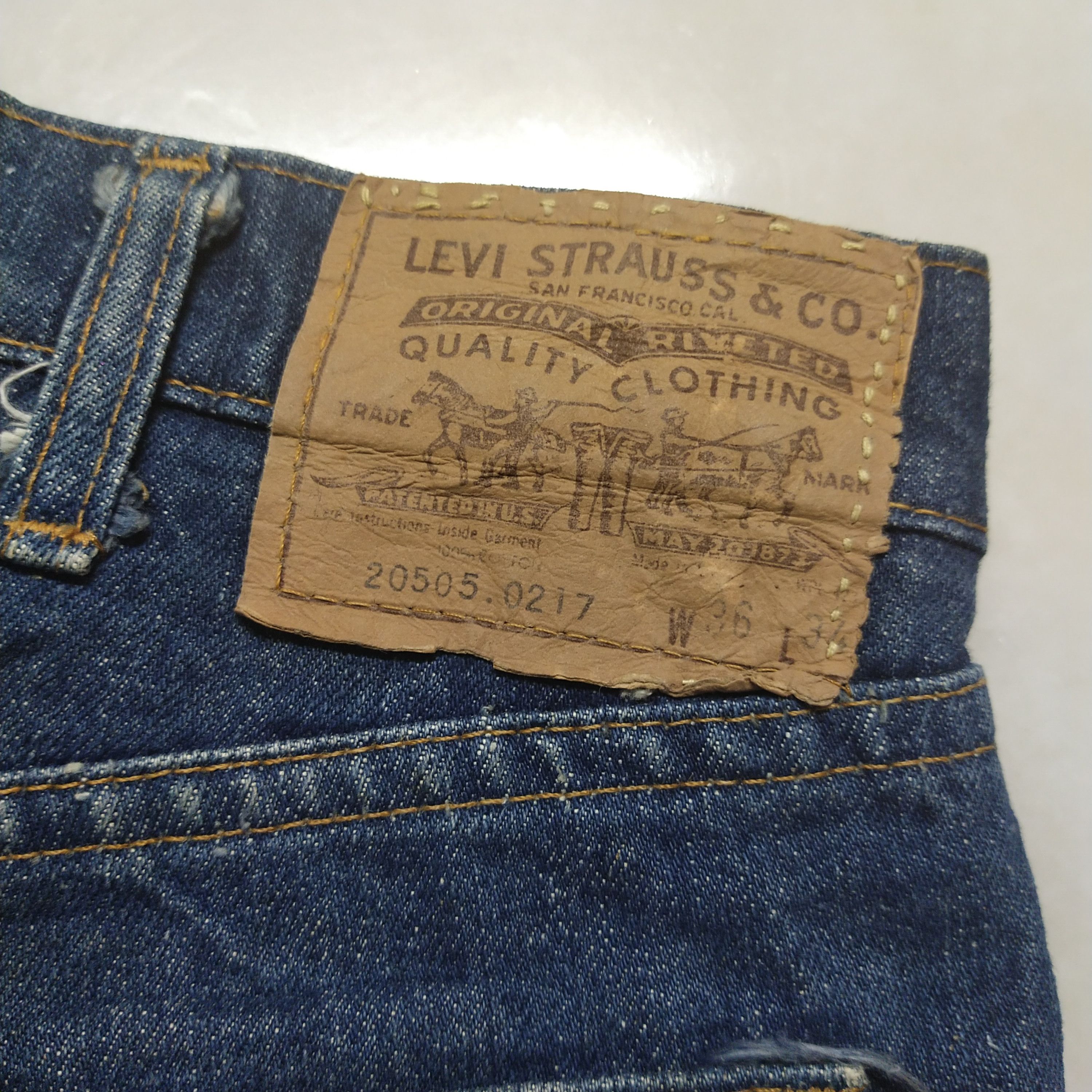 Levi's Vintage Clothing × Vintage Vintage 1960s Levis Orange Tab Talon Zipper (Button #8) Size US 35 - 7 Thumbnail