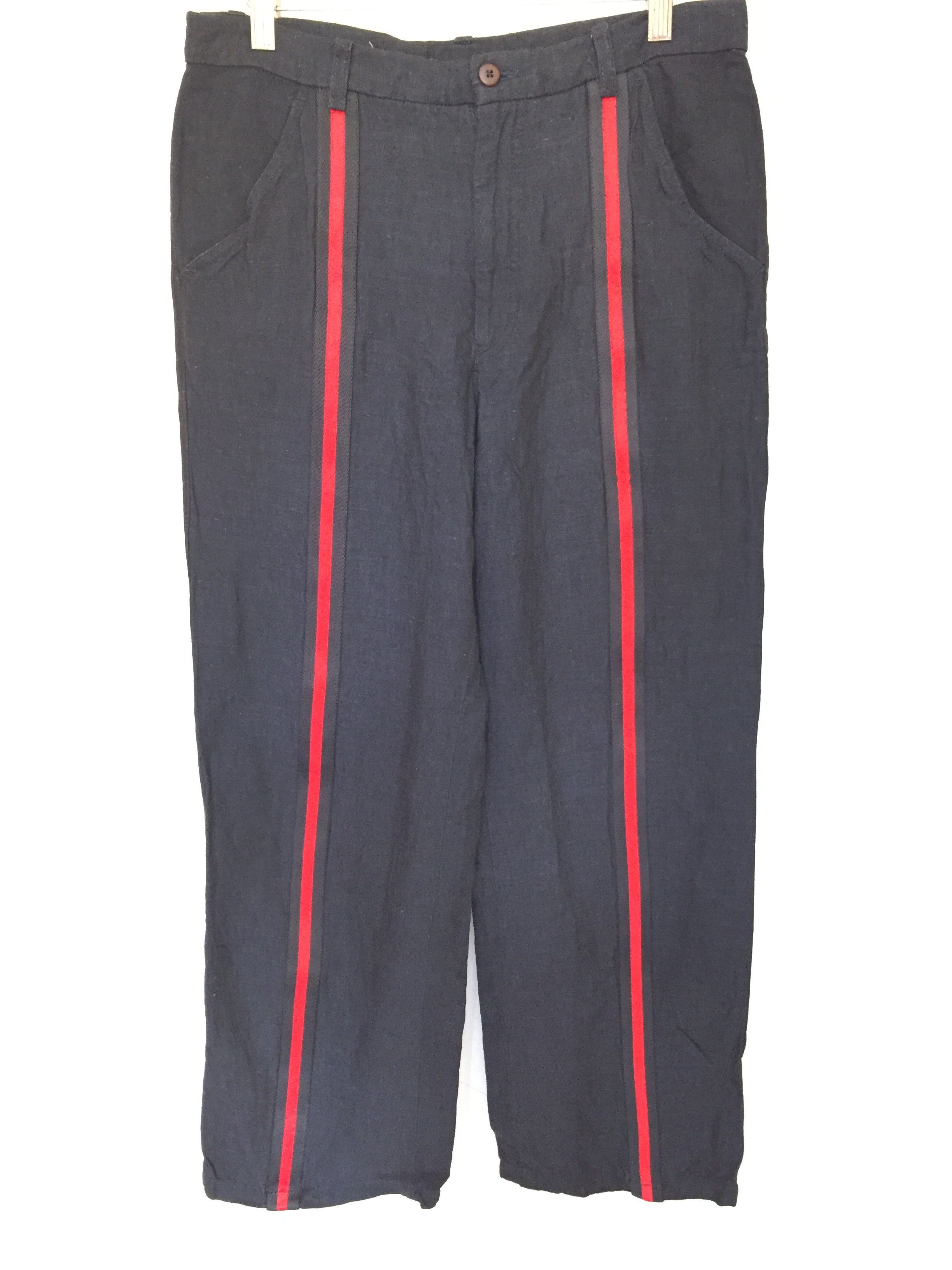 Emporio Armani 90's Armani RED line stripe linen pants Size US 30 / EU 46 - 2 Thumbnail