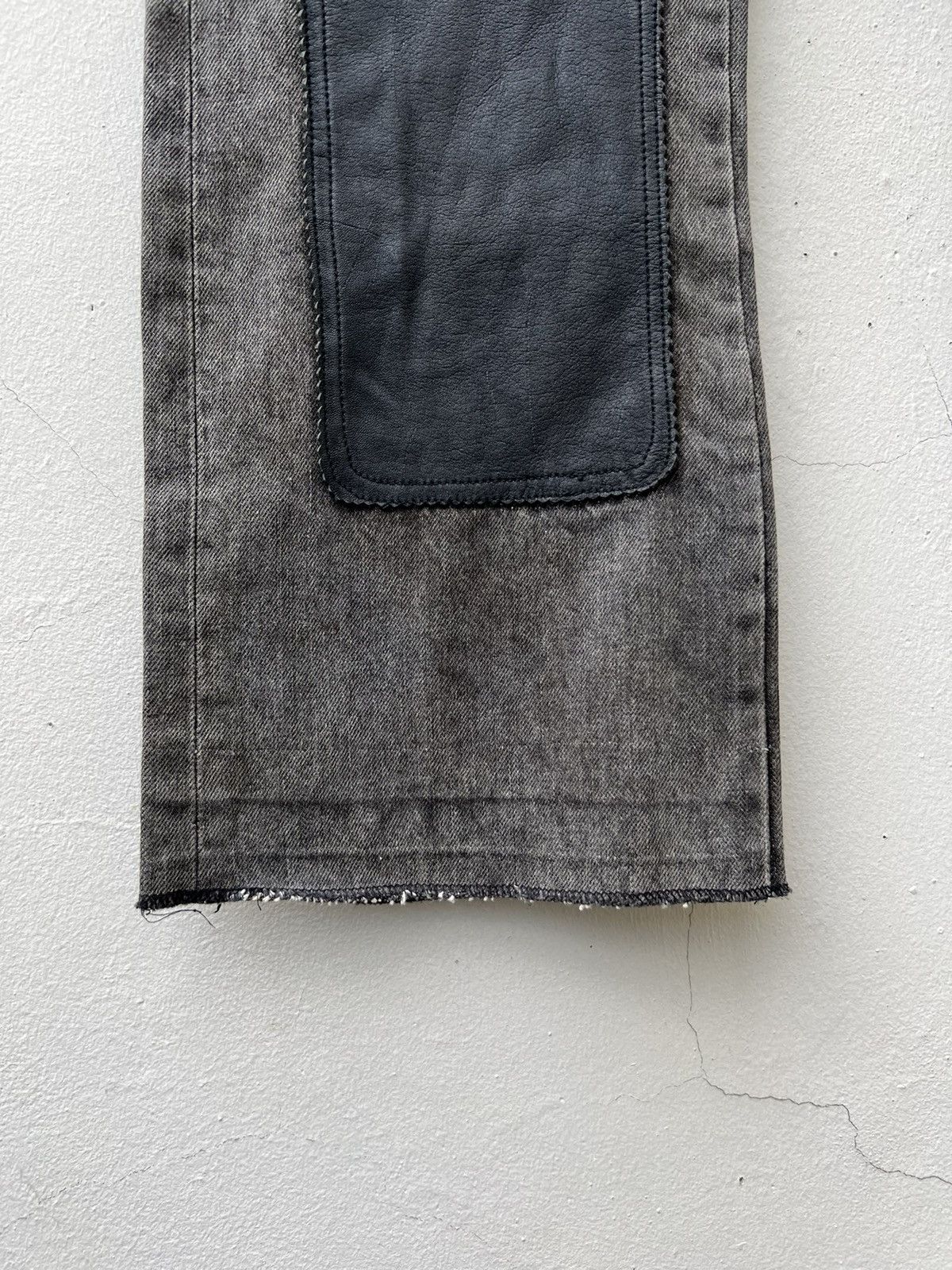 Vintage Vintage a.m.o.u Japan Leather Patchwork Denim Bootcut Jeans Size US 29 - 7 Thumbnail