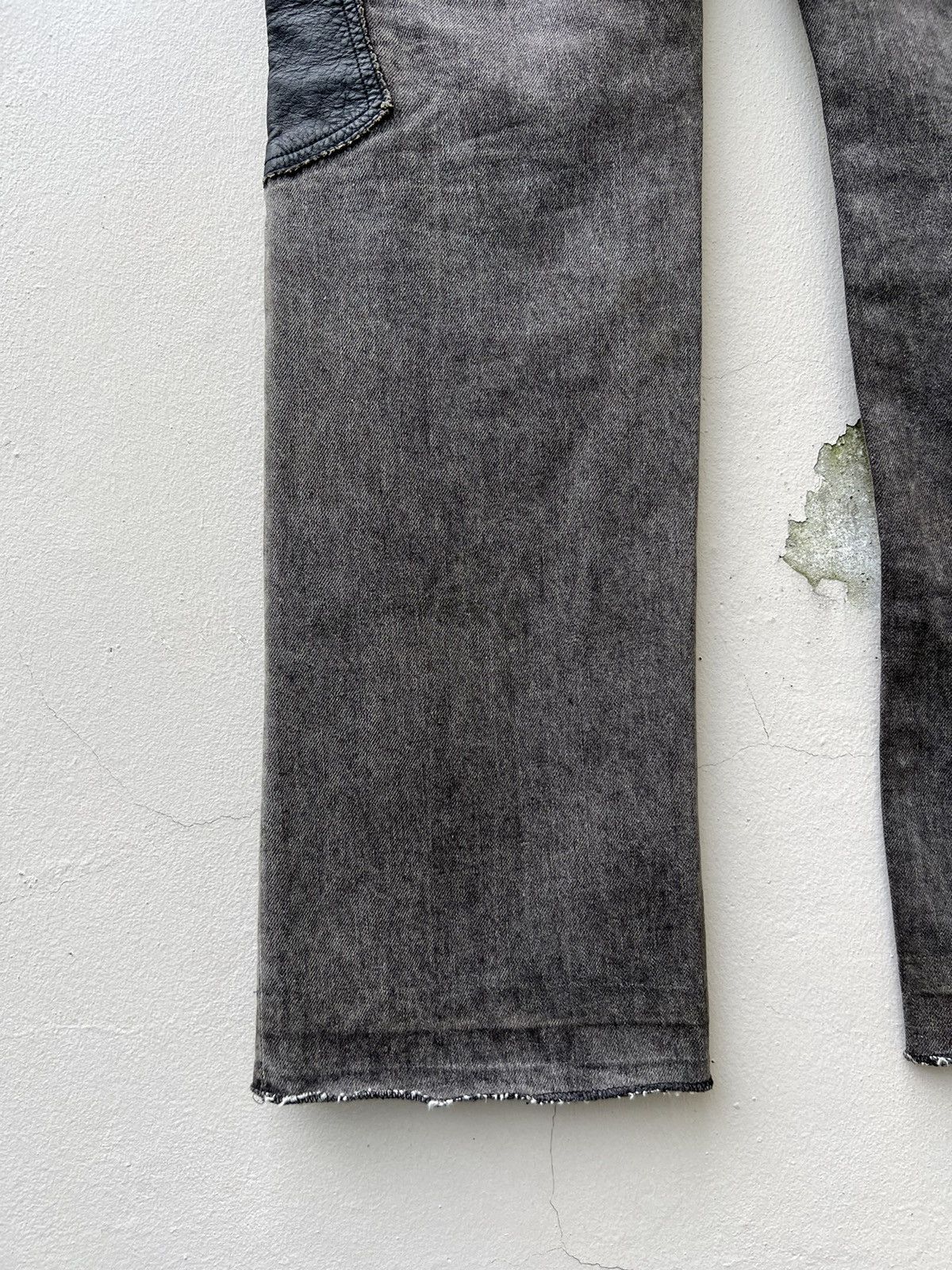 Vintage Vintage a.m.o.u Japan Leather Patchwork Denim Bootcut Jeans Size US 29 - 13 Thumbnail