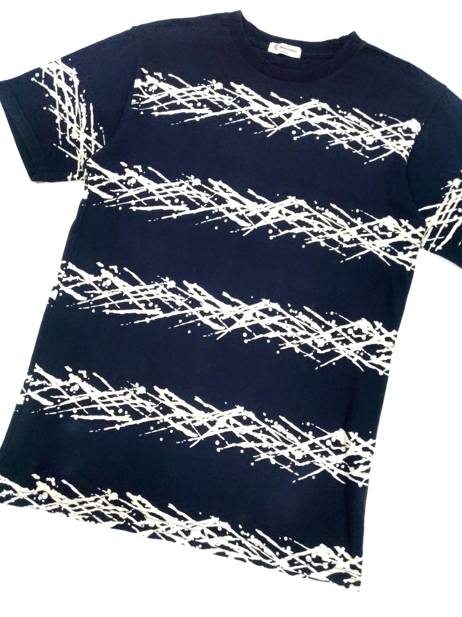 Japanese Brand RARE! BEAUMERE PAINT SPLATTER STRIPES PATTERN T-SHIRT Size US M / EU 48-50 / 2 - 4 Thumbnail