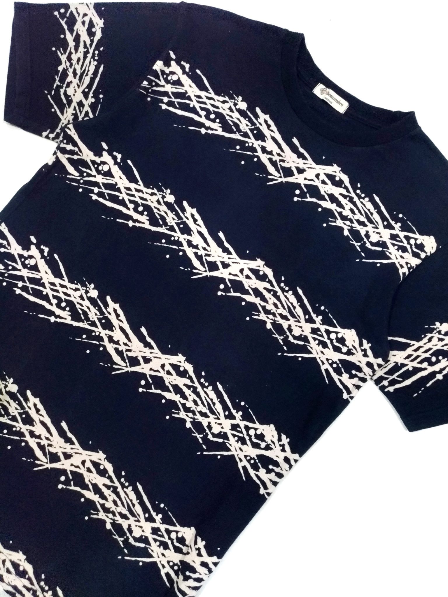 Japanese Brand RARE! BEAUMERE PAINT SPLATTER STRIPES PATTERN T-SHIRT Size US M / EU 48-50 / 2 - 6 Thumbnail