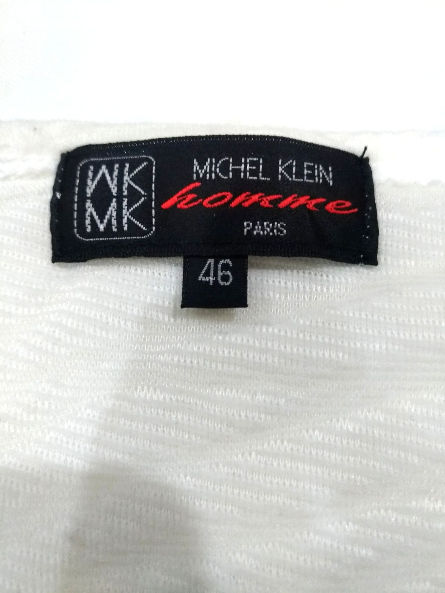 Designer × Michel Klein RARE! MICHEL KLEIN WHITE ABSTRACT PATTERN ART L/SLEEVE TEE Size US M / EU 48-50 / 2 - 7 Thumbnail