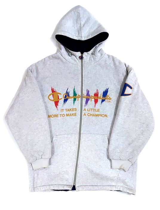 Vintage RARE VTG CHAMPION BIG LOGO MULTICOLORED SPELL OUT HOODIE