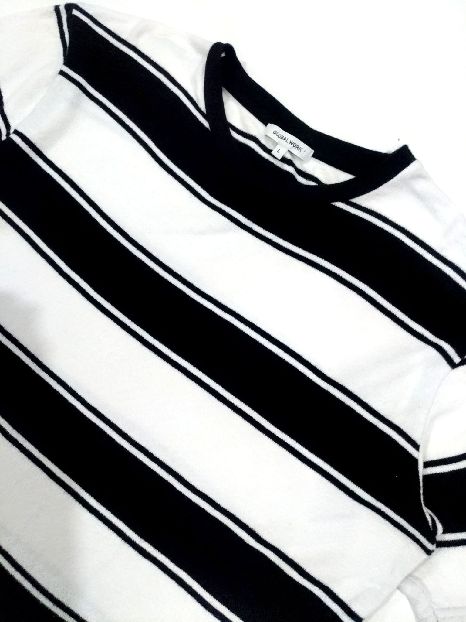 Global Work × Japanese Brand RARE! GLOBAL WORK STRIPES TEE Size US L / EU 52-54 / 3 - 5 Thumbnail