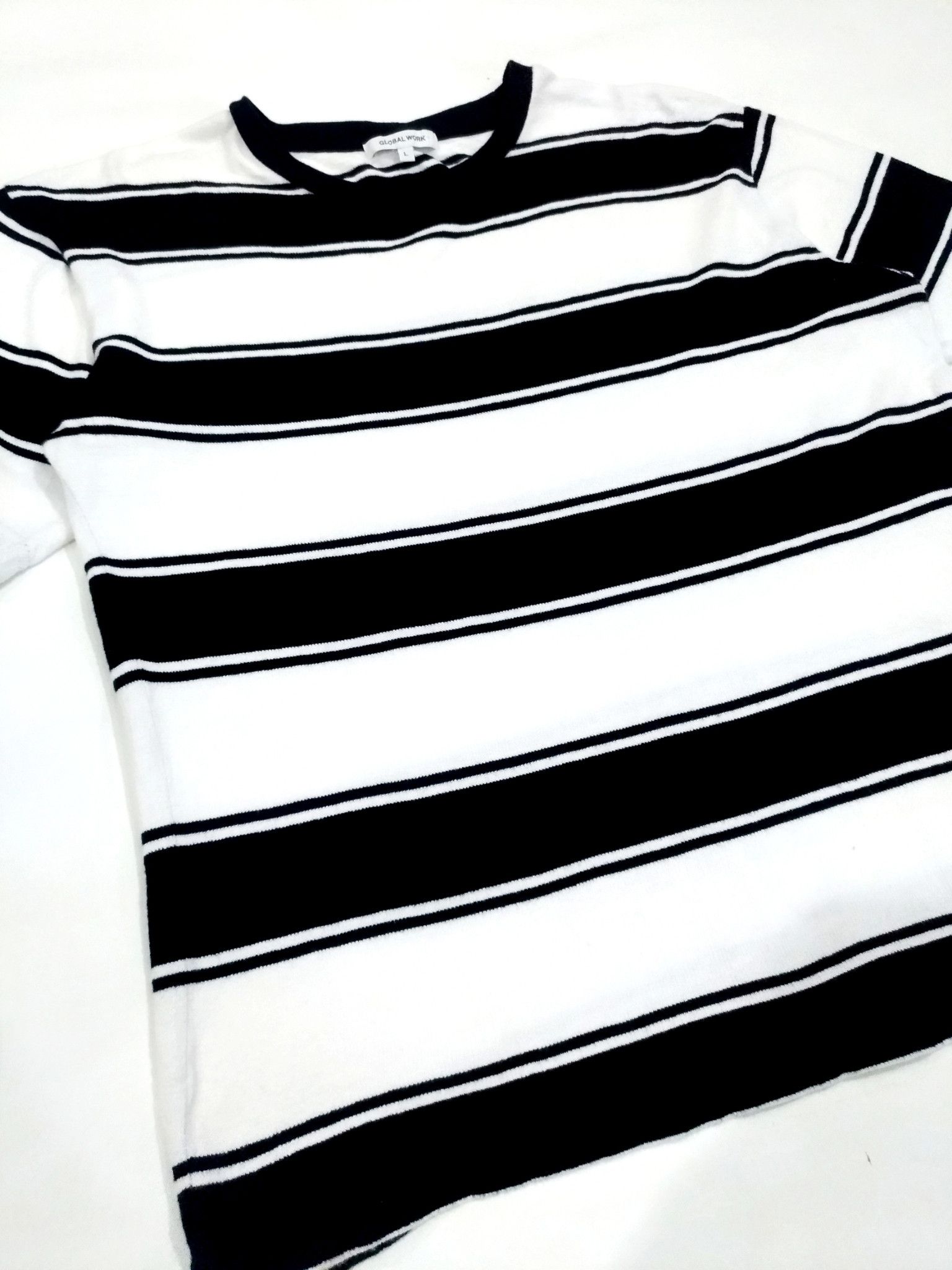 Global Work × Japanese Brand RARE! GLOBAL WORK STRIPES TEE Size US L / EU 52-54 / 3 - 4 Thumbnail
