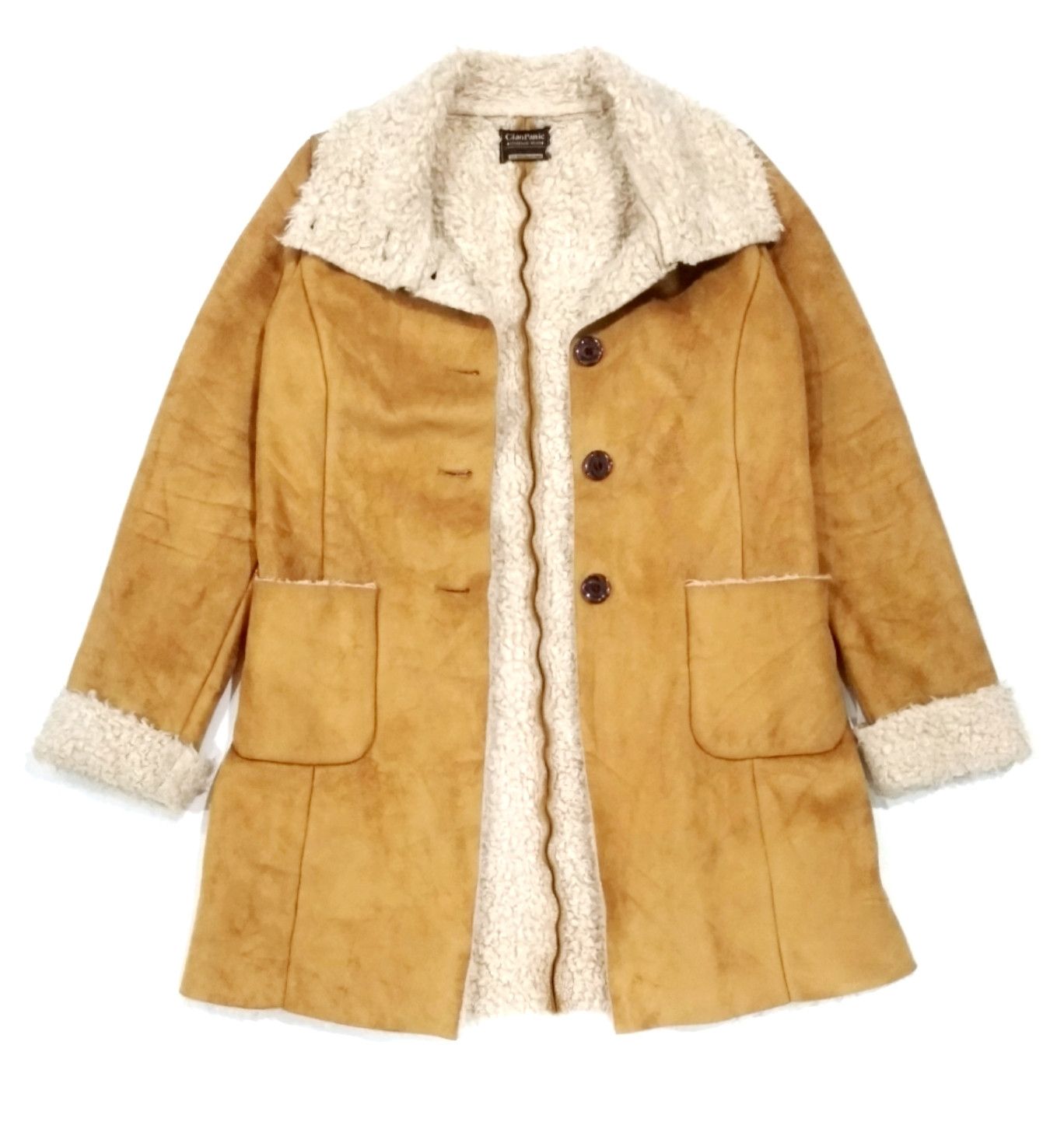 Ciaopanic × Designer × Japanese Brand RARE! CIAOPANIC BROWN TAN SHEARLING LONG COAT Size S / US 4 / IT 40 - 1 Thumbnail