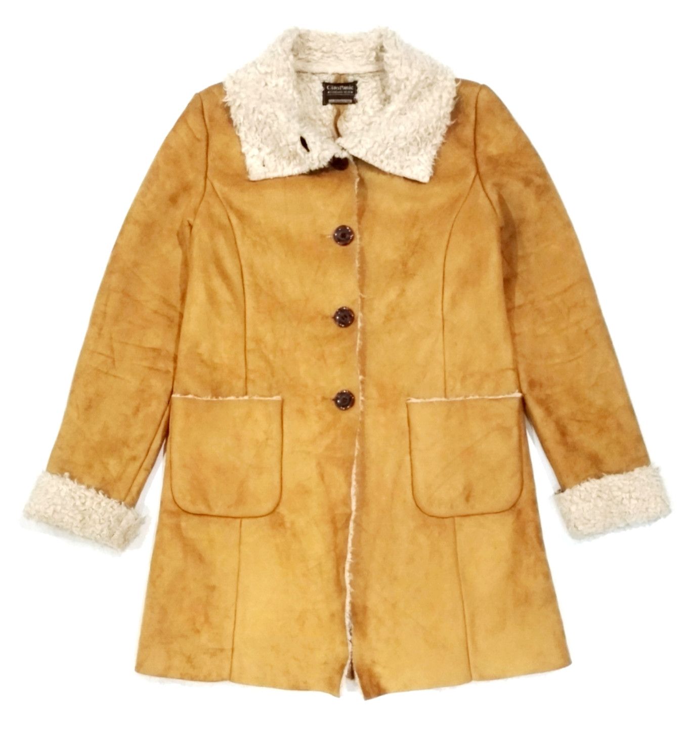 Ciaopanic × Designer × Japanese Brand RARE! CIAOPANIC BROWN TAN SHEARLING LONG COAT Size S / US 4 / IT 40 - 2 Thumbnail