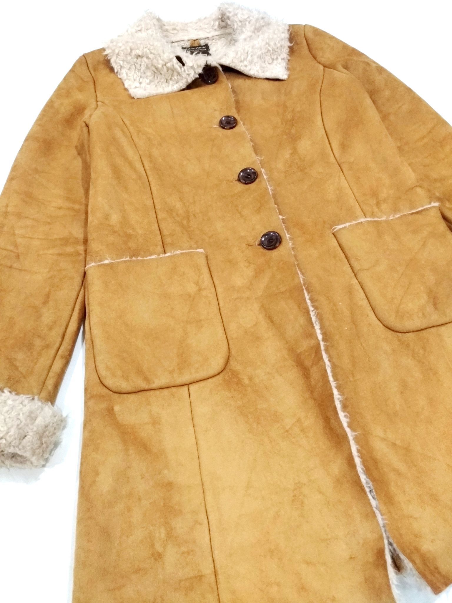 Ciaopanic × Designer × Japanese Brand RARE! CIAOPANIC BROWN TAN SHEARLING LONG COAT Size S / US 4 / IT 40 - 4 Thumbnail