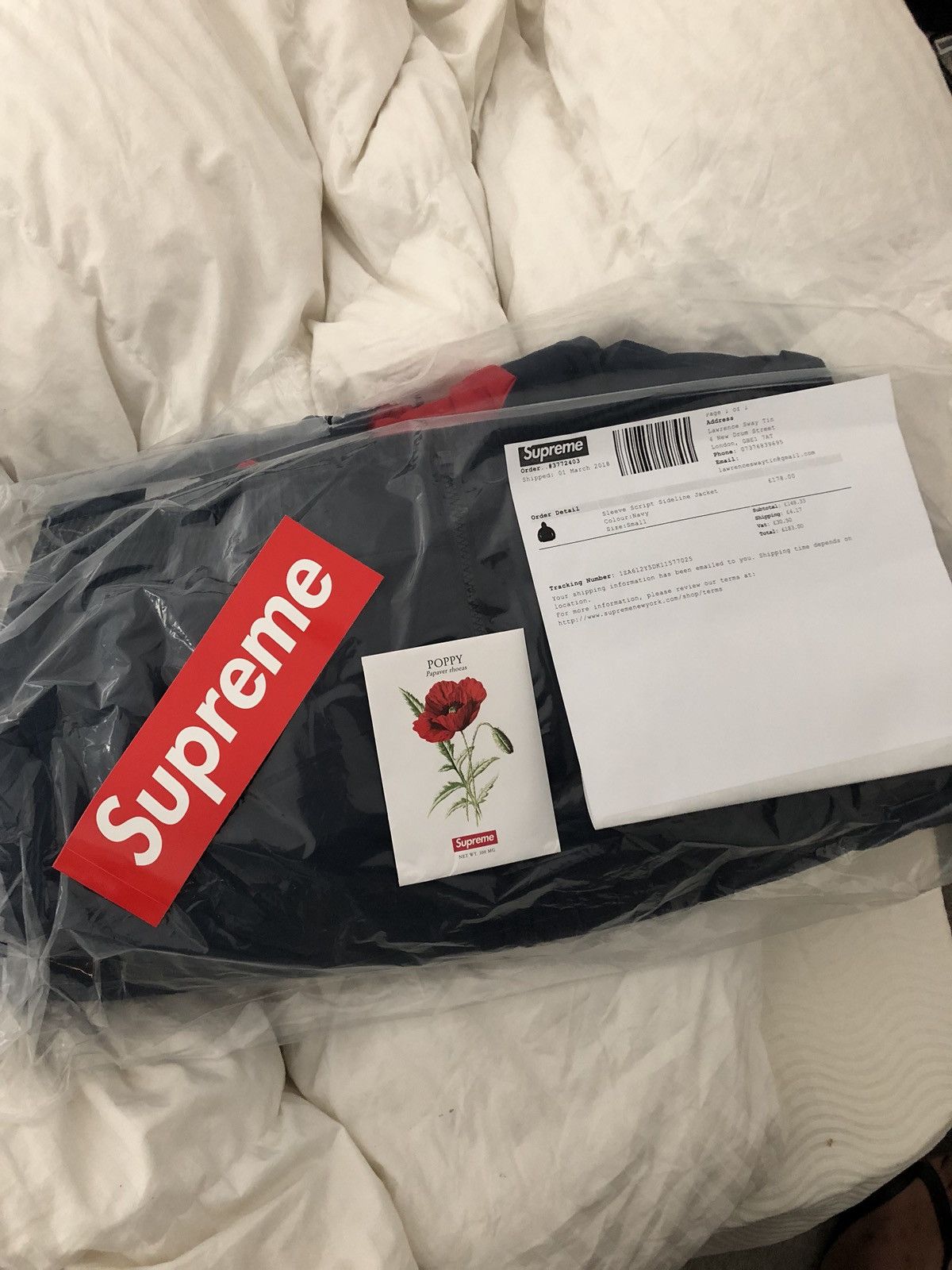Supreme sleeve script sideline jacket ss18 | Grailed