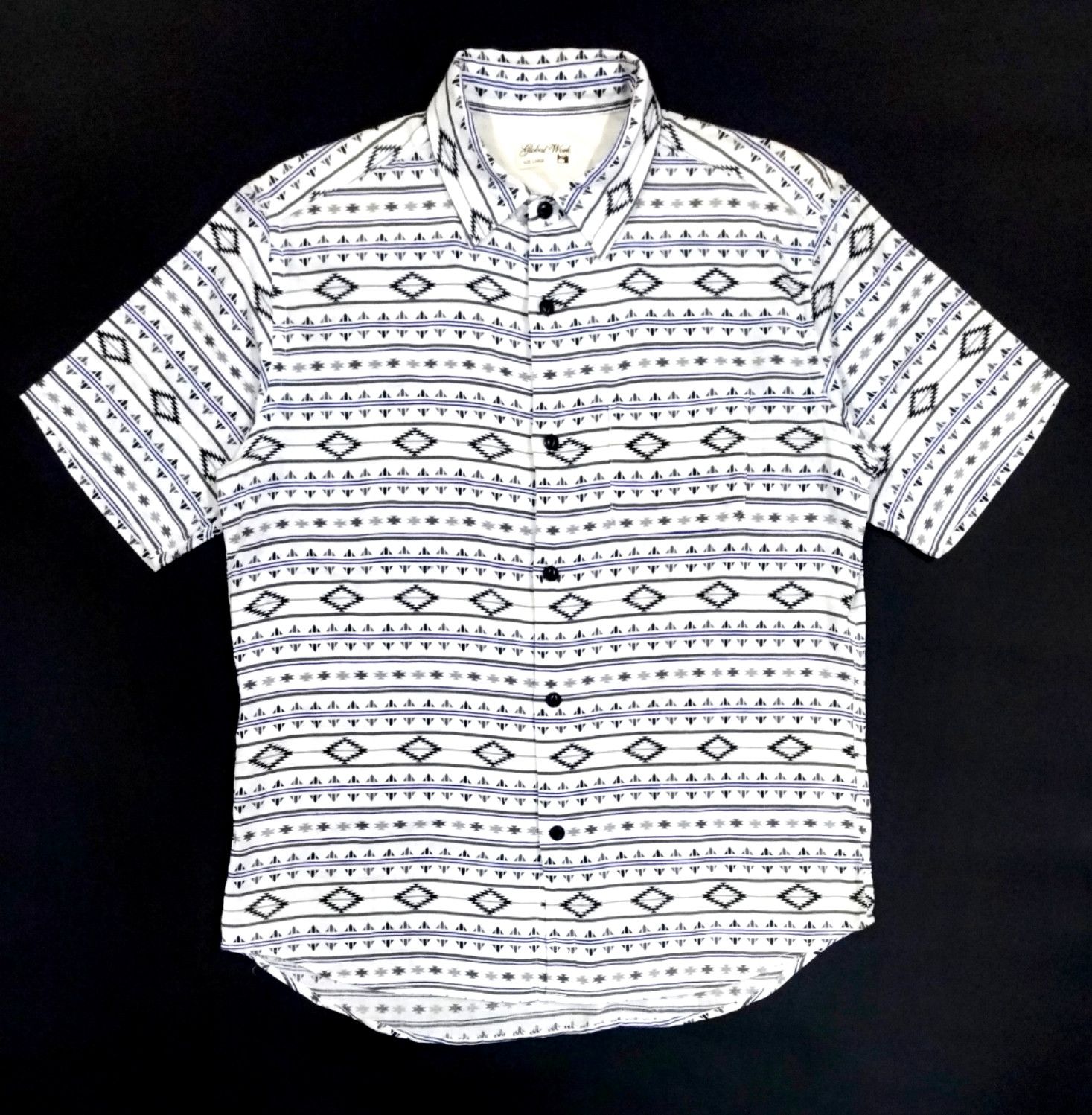 Designer × Global Work × Japanese Brand RARE! GLOBAL WORK NATIVE AZTEC TRIBAL NAVAJO SHIRT Size US M / EU 48-50 / 2 - 1 Thumbnail