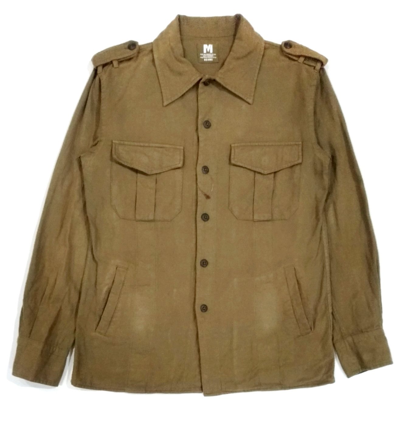 Beams Plus × Japanese Brand RARE! BEAMS MILITARY APULET STYLE L/SLEEVE SHIRT Size US M / EU 48-50 / 2 - 1 Thumbnail