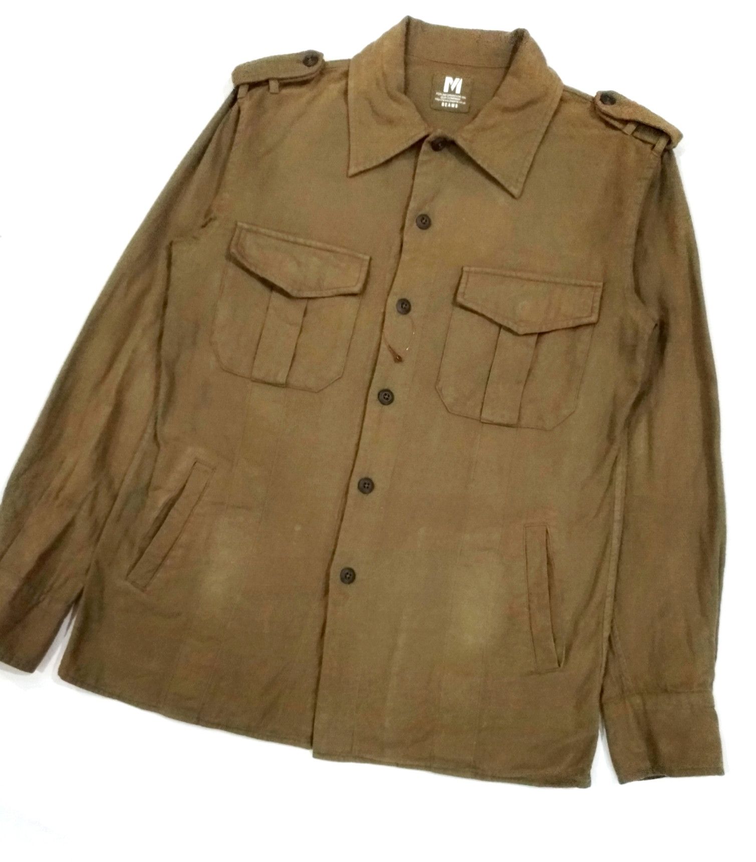 Beams Plus × Japanese Brand RARE! BEAMS MILITARY APULET STYLE L/SLEEVE SHIRT Size US M / EU 48-50 / 2 - 3 Thumbnail