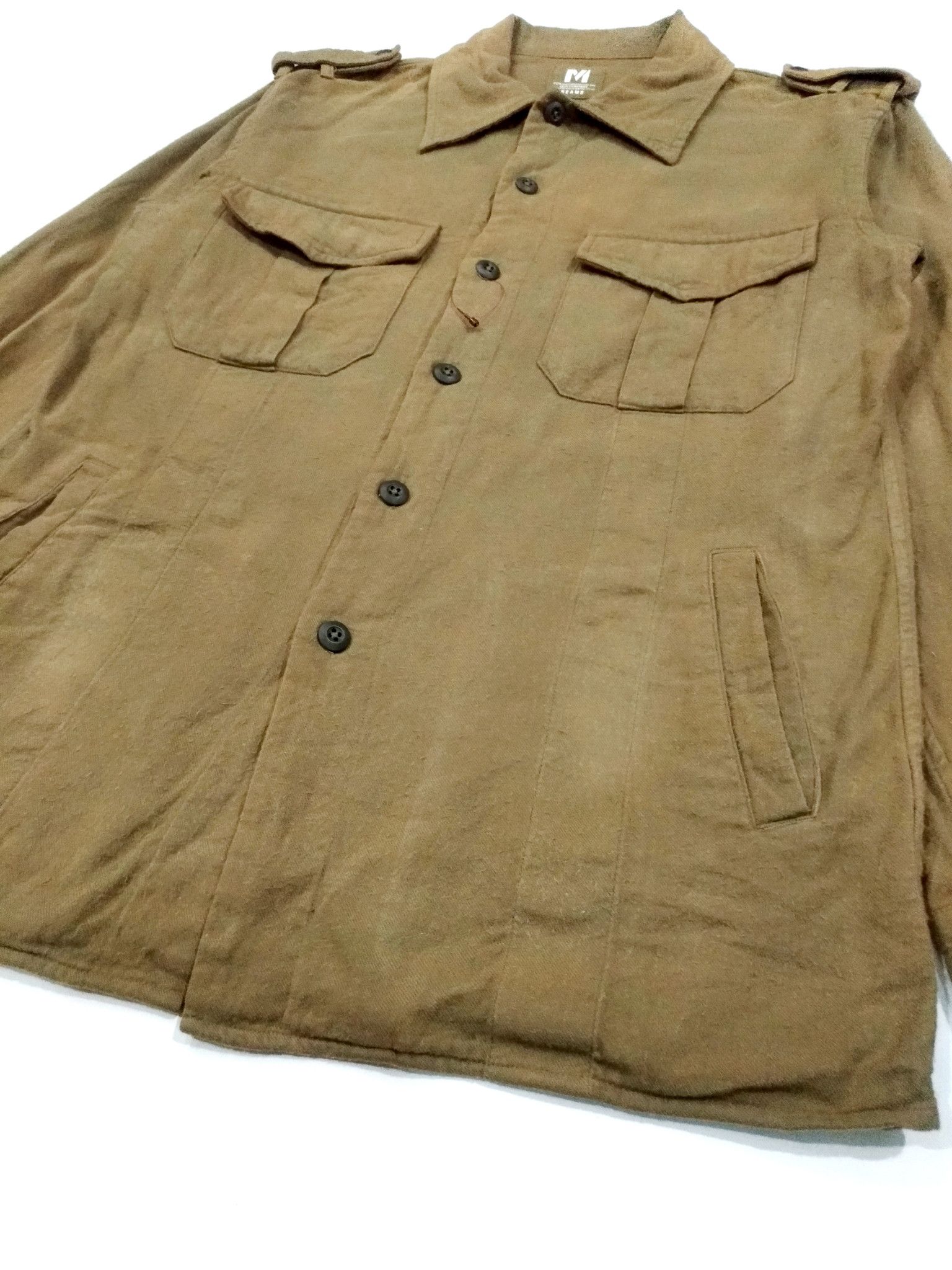 Beams Plus × Japanese Brand RARE! BEAMS MILITARY APULET STYLE L/SLEEVE SHIRT Size US M / EU 48-50 / 2 - 7 Thumbnail