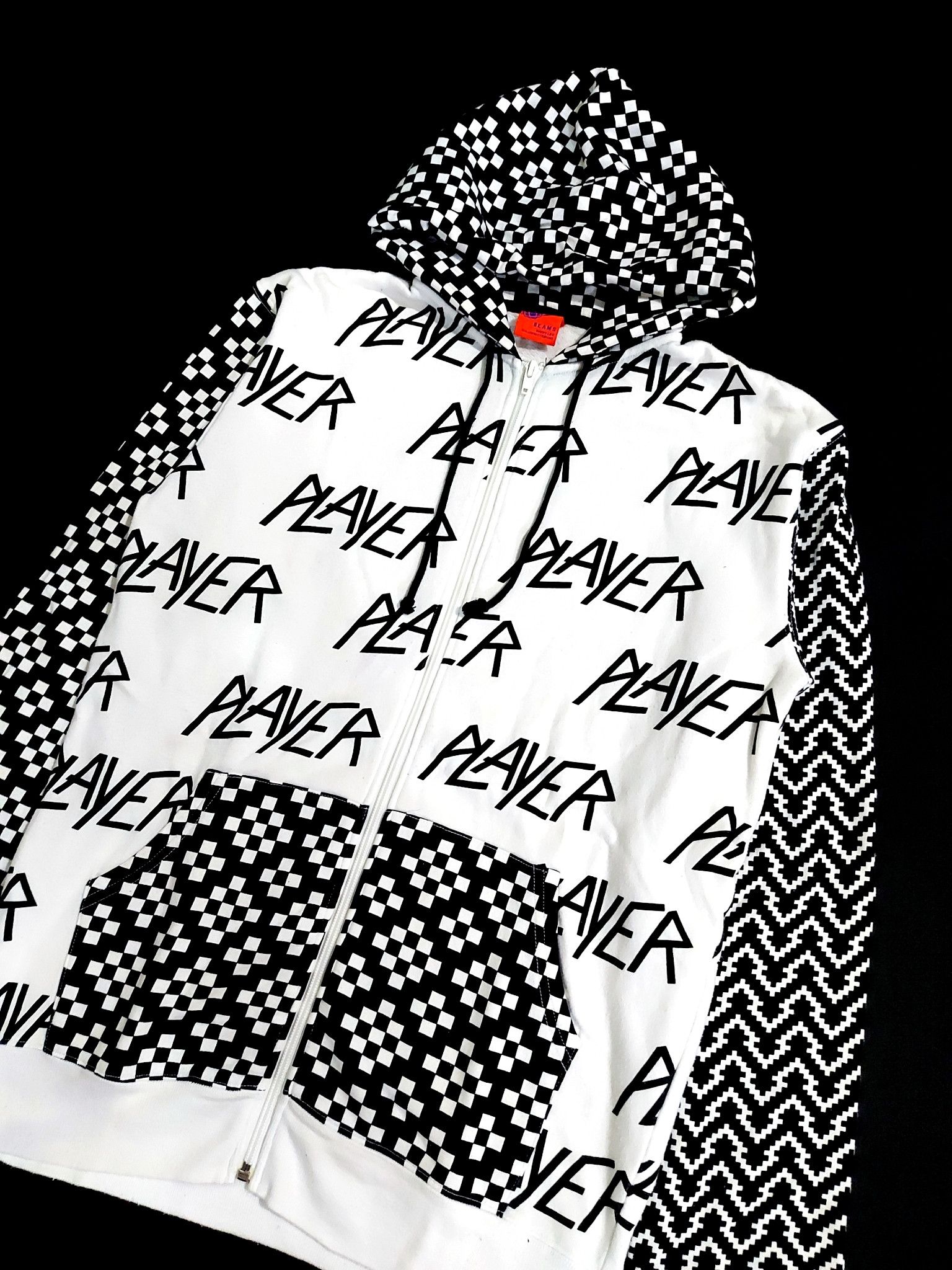 Beams Plus × Japanese Brand RARE! BEAMS "PLAYER" MONOGRAM ZIP UP HOODIE Size US M / EU 48-50 / 2 - 3 Thumbnail